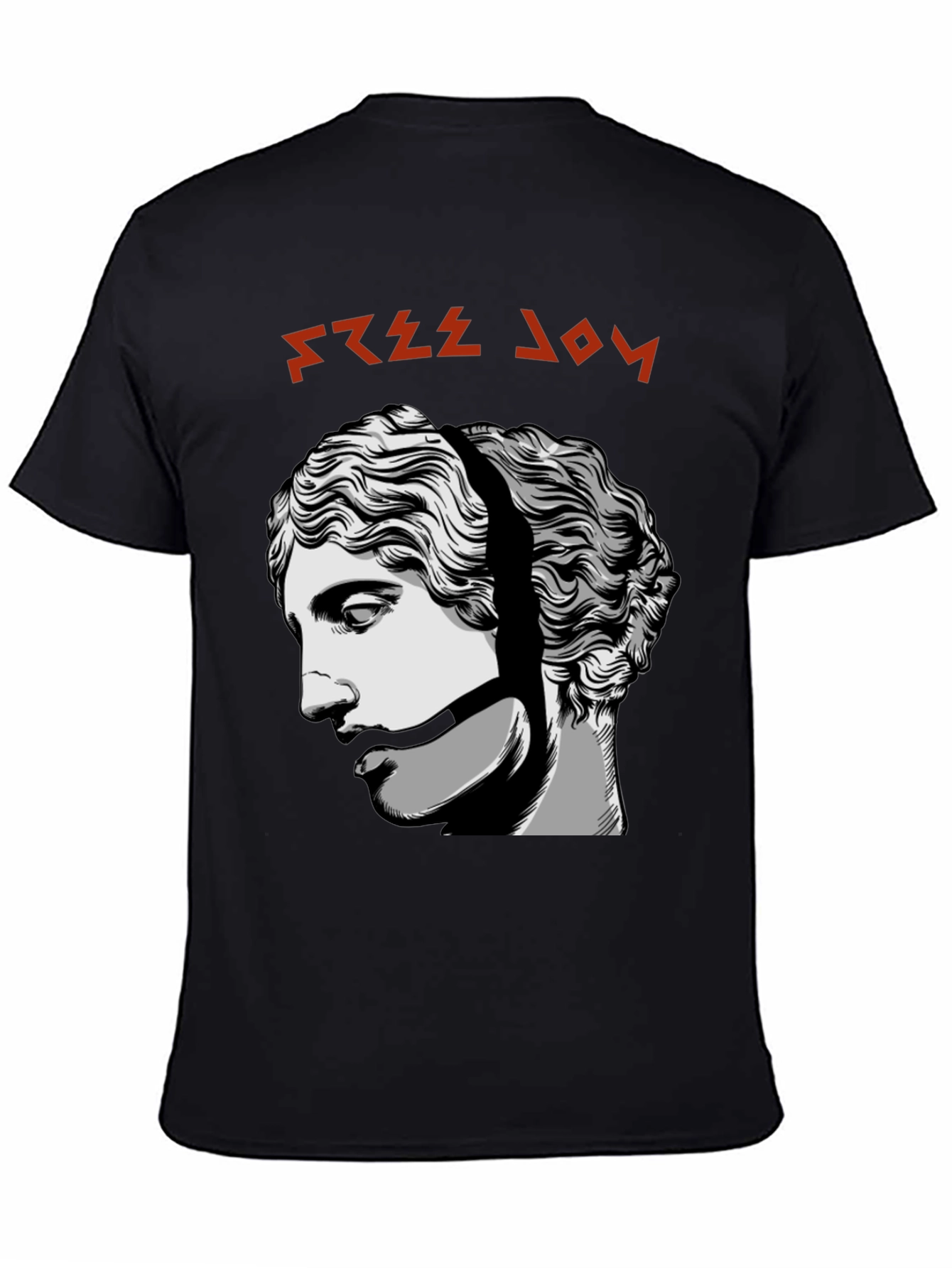 Black Free Joy Graphic Tee - Black Cotton T-Shirt view 4