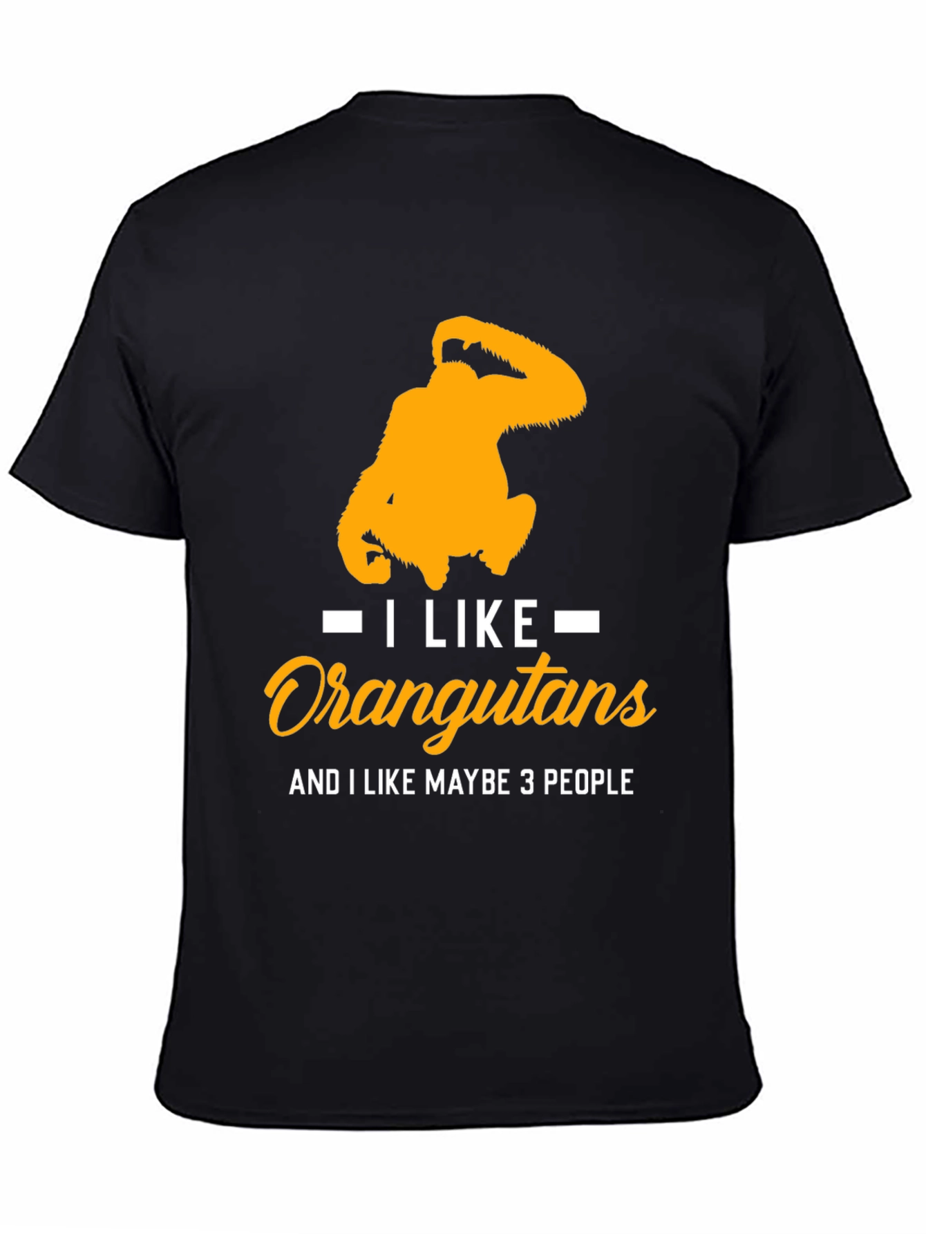 Black I Like Orangutans Graphic T-Shirt view 4