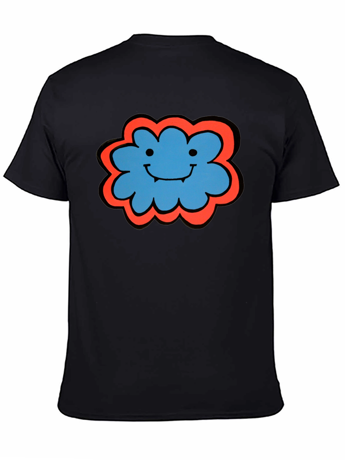 Black Whimsical Cloud T-Shirt - Soft Cotton Tee view 4