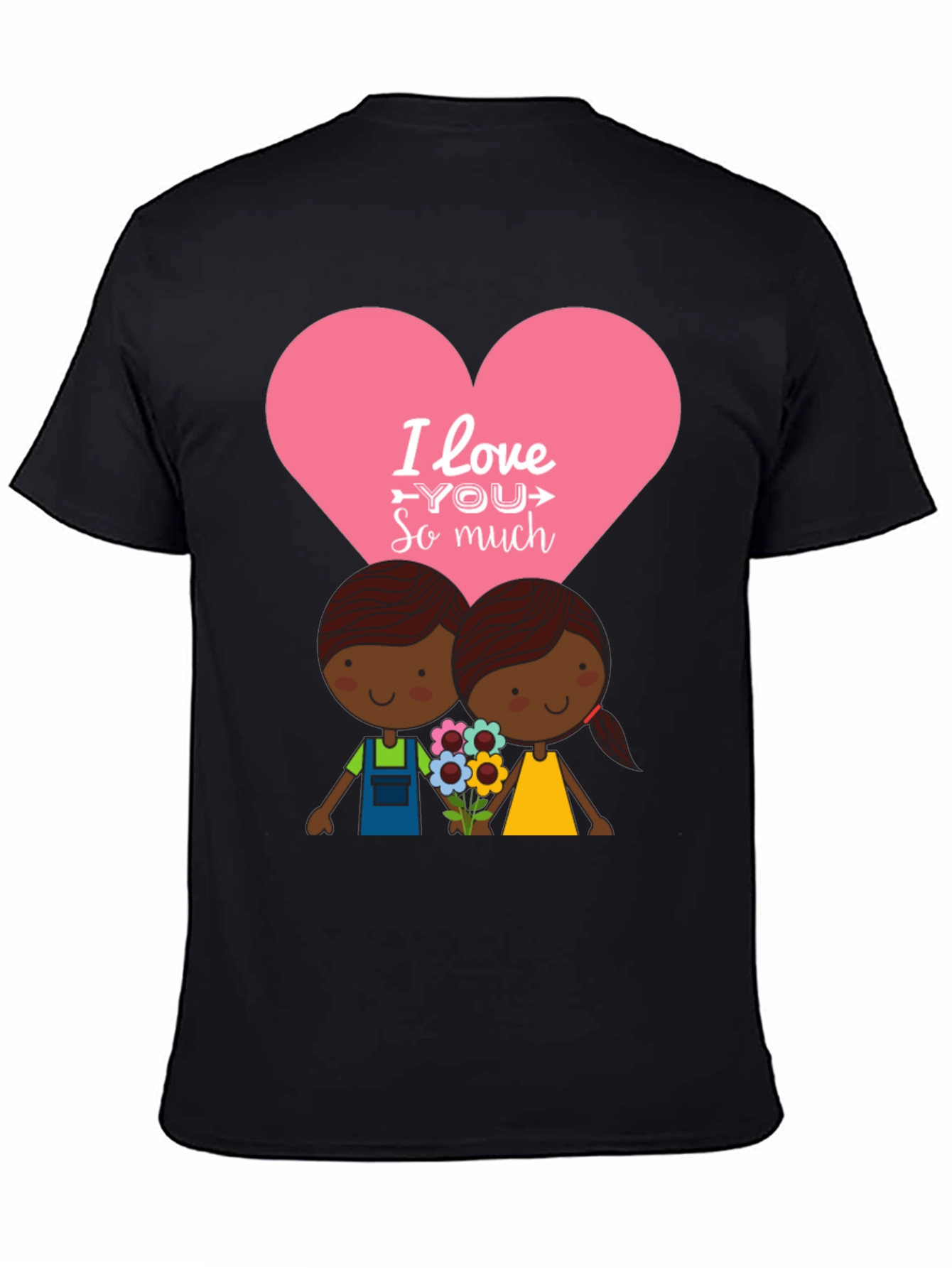 Black I Love You So Much Graphic T-Shirt view 4