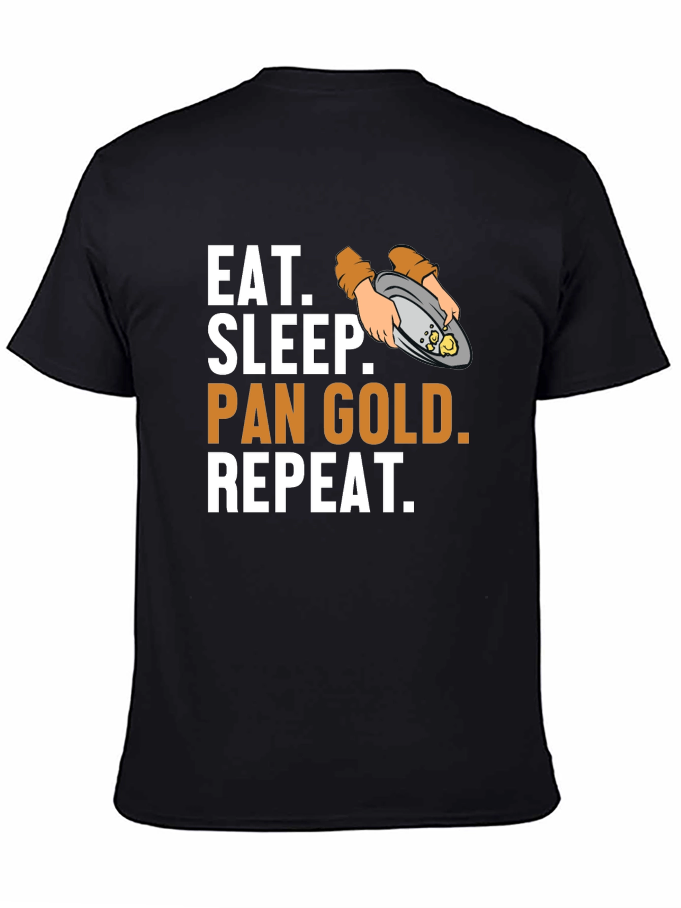 Black Eat, Sleep, Pan Gold, Repeat T-Shirt view 4