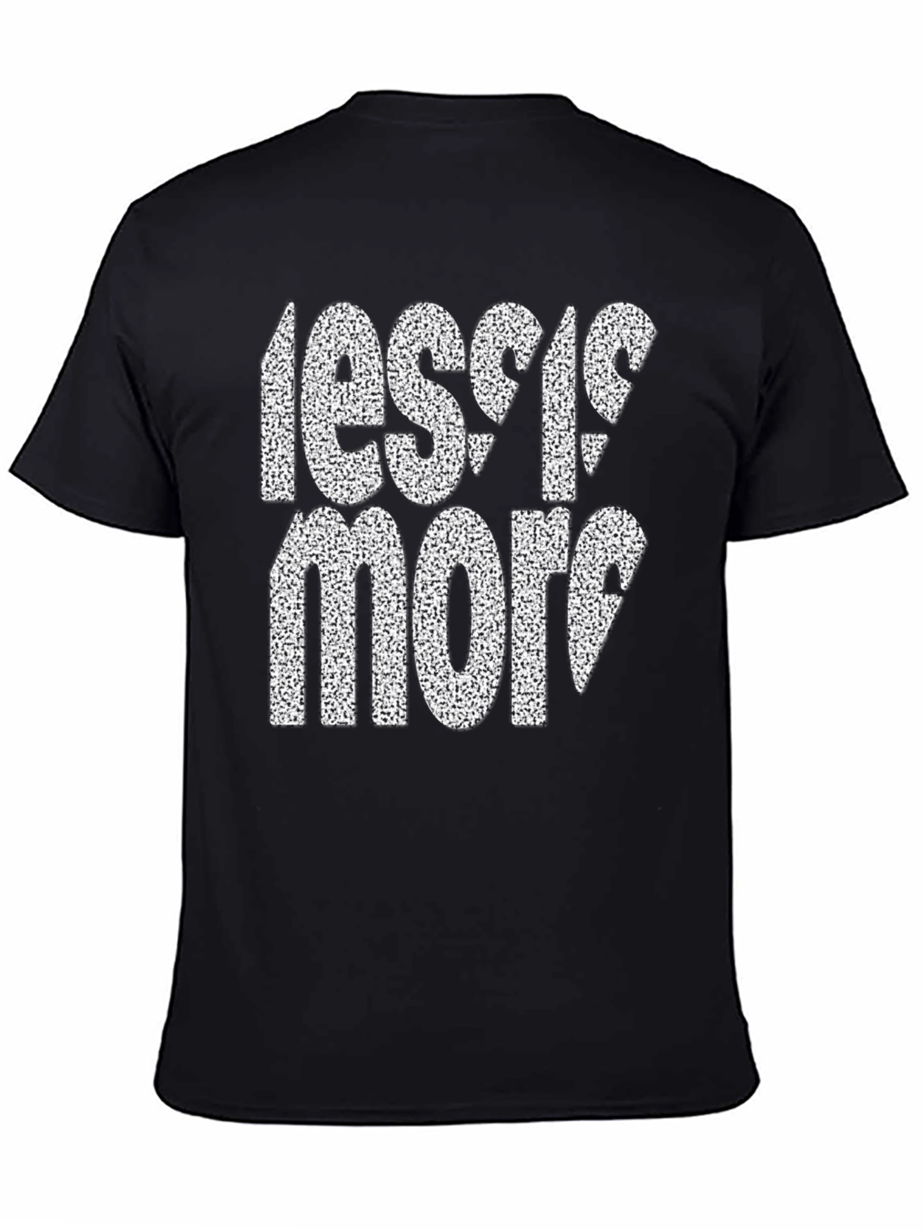 Black Less is More Graphic Tee - Mens Black Cotton T-Shirt view 4