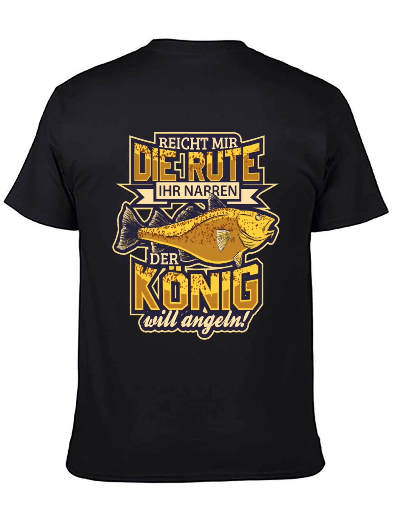 Black King Fishing Graphic T-Shirt view 4