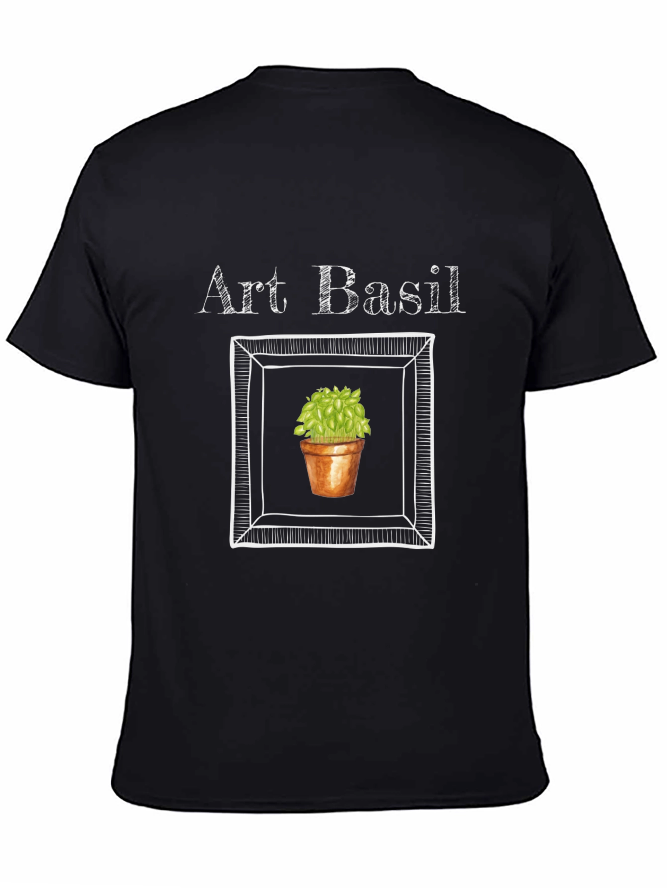 Black Art Basil Graphic T-Shirt - Unique Design view 4