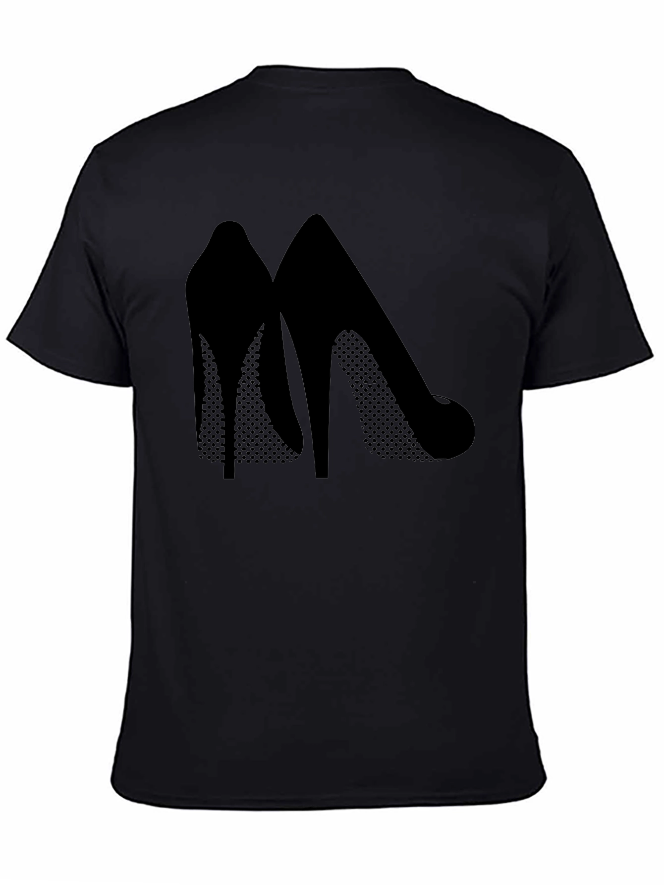 Black Stylish High Heel Silhouette Tee view 4