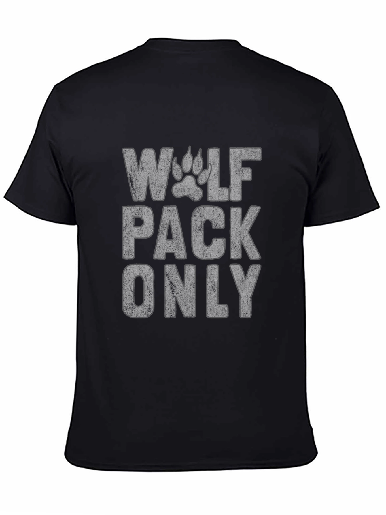 Black Wolf Pack Only Graphic T-Shirt - Black view 4