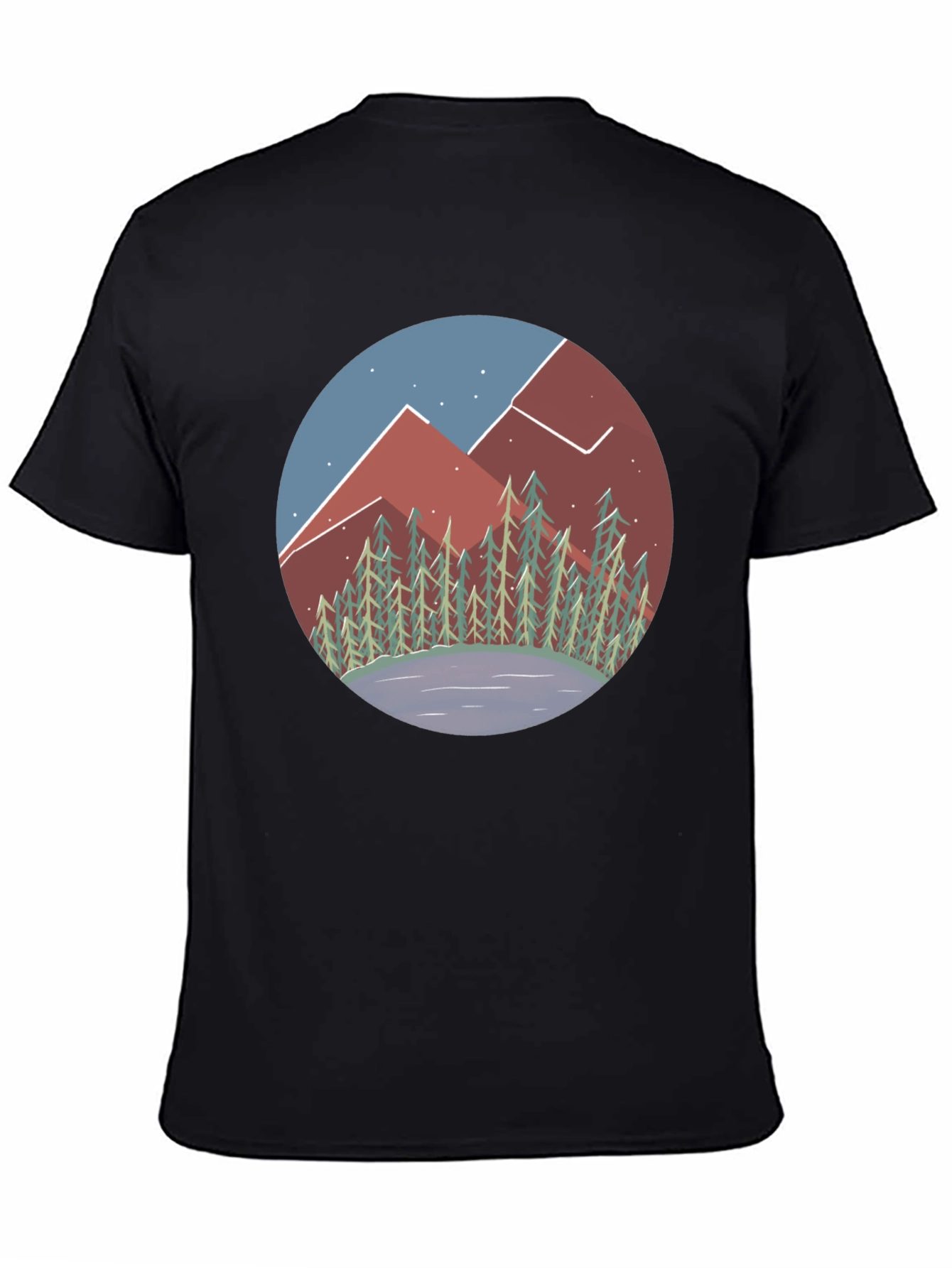 Black Mountain Vista Graphic Tee - Unisex Black Shirt view 4