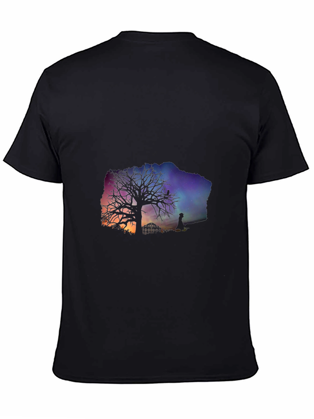 Black Silhouette Tree Graphic Tee view 4