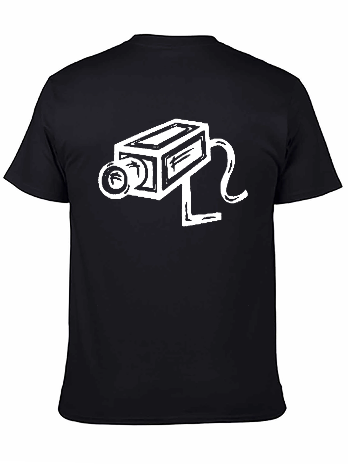 Black Retro Camera Graphic T-Shirt - Cool Black Tee view 4