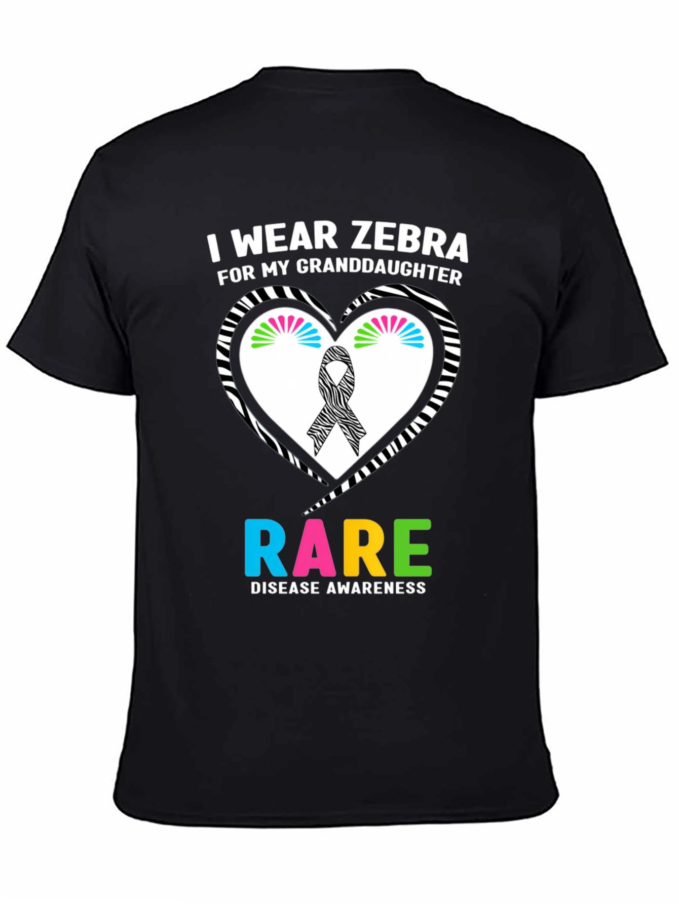 Black Zebra Rare Disease Awareness T-Shirt view 4