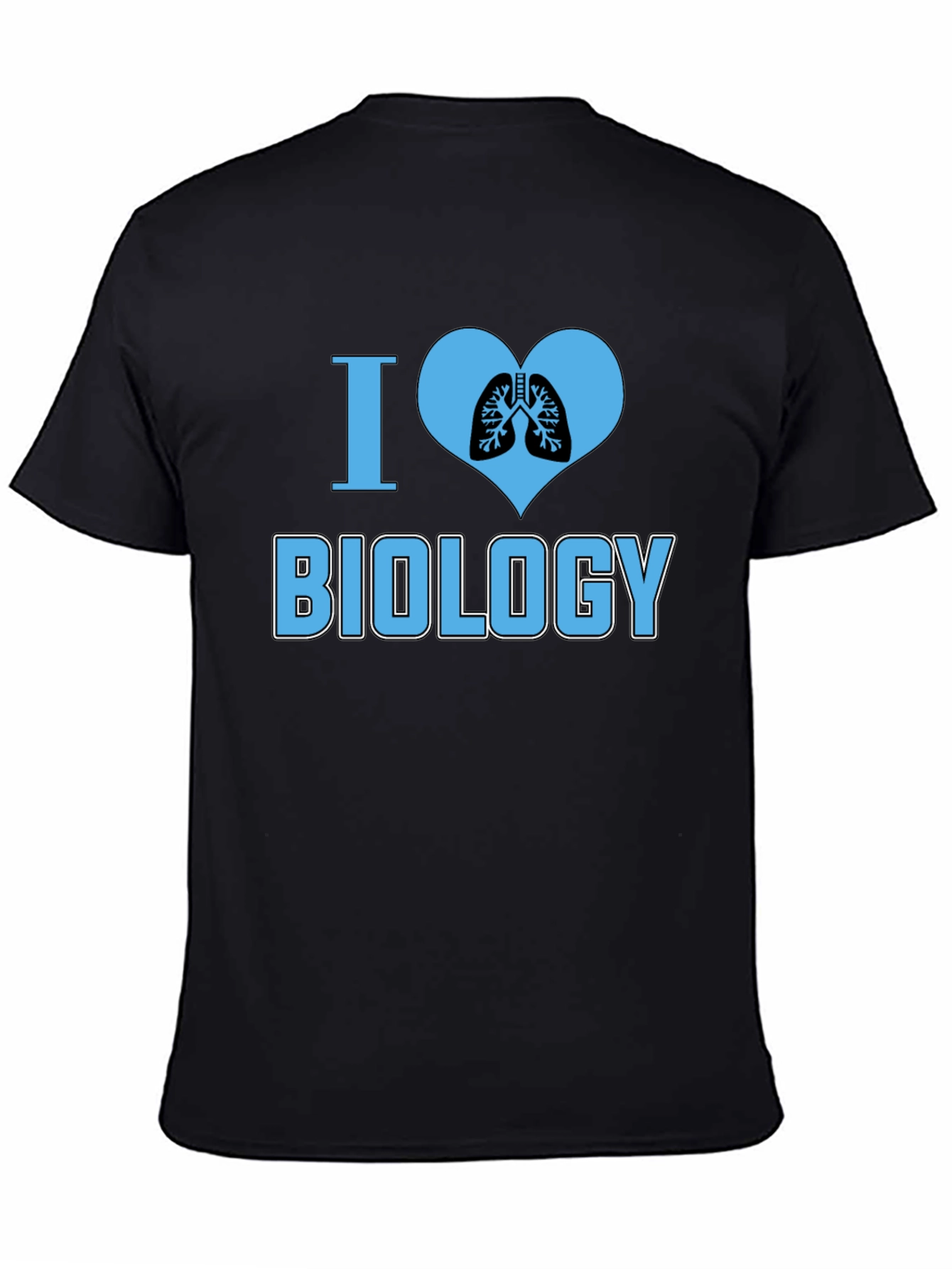 Black I Heart Biology Graphic T-Shirt - Black Cotton Tee view 4