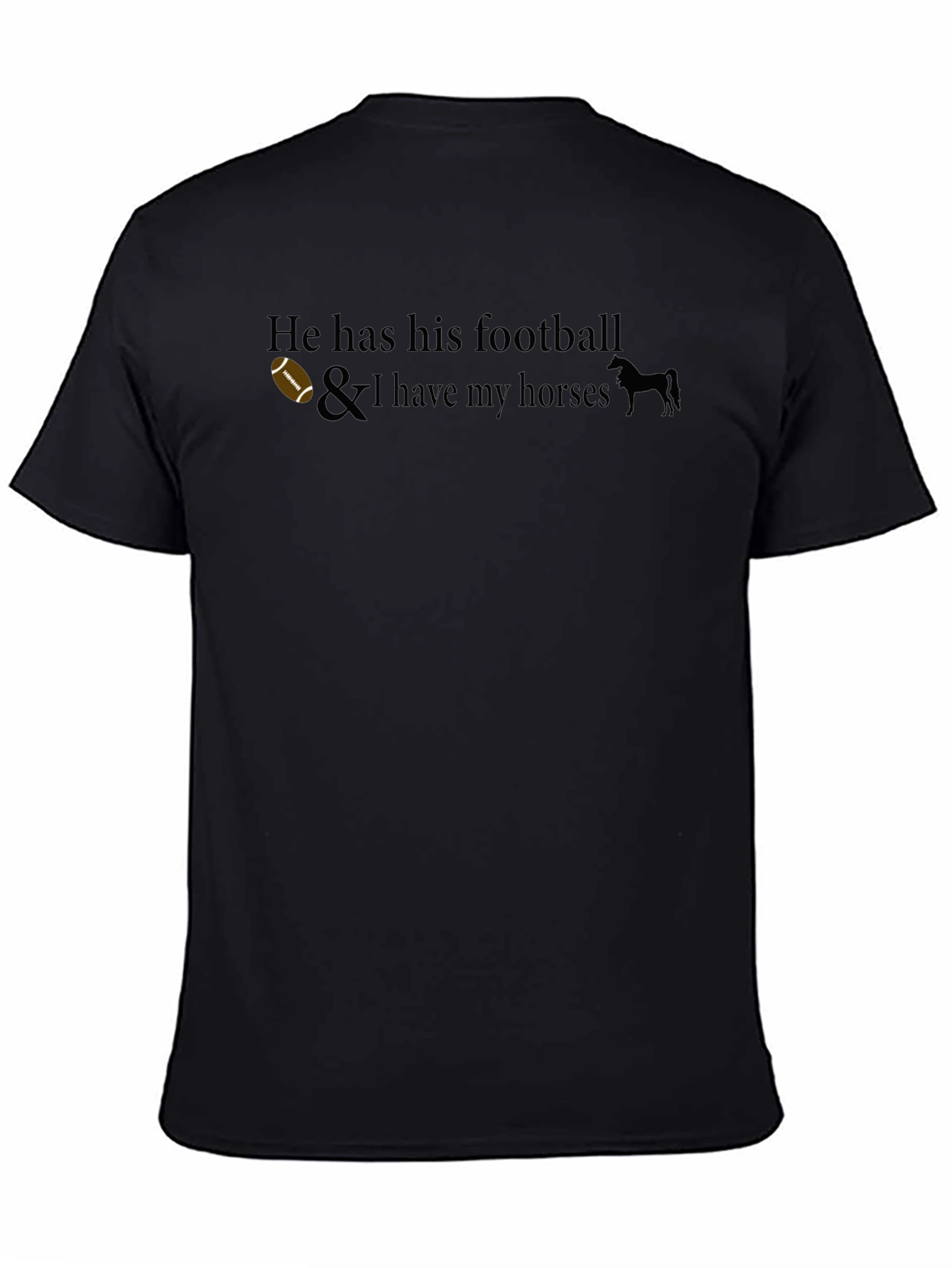 Black Football & Horses Graphic Tee view 4