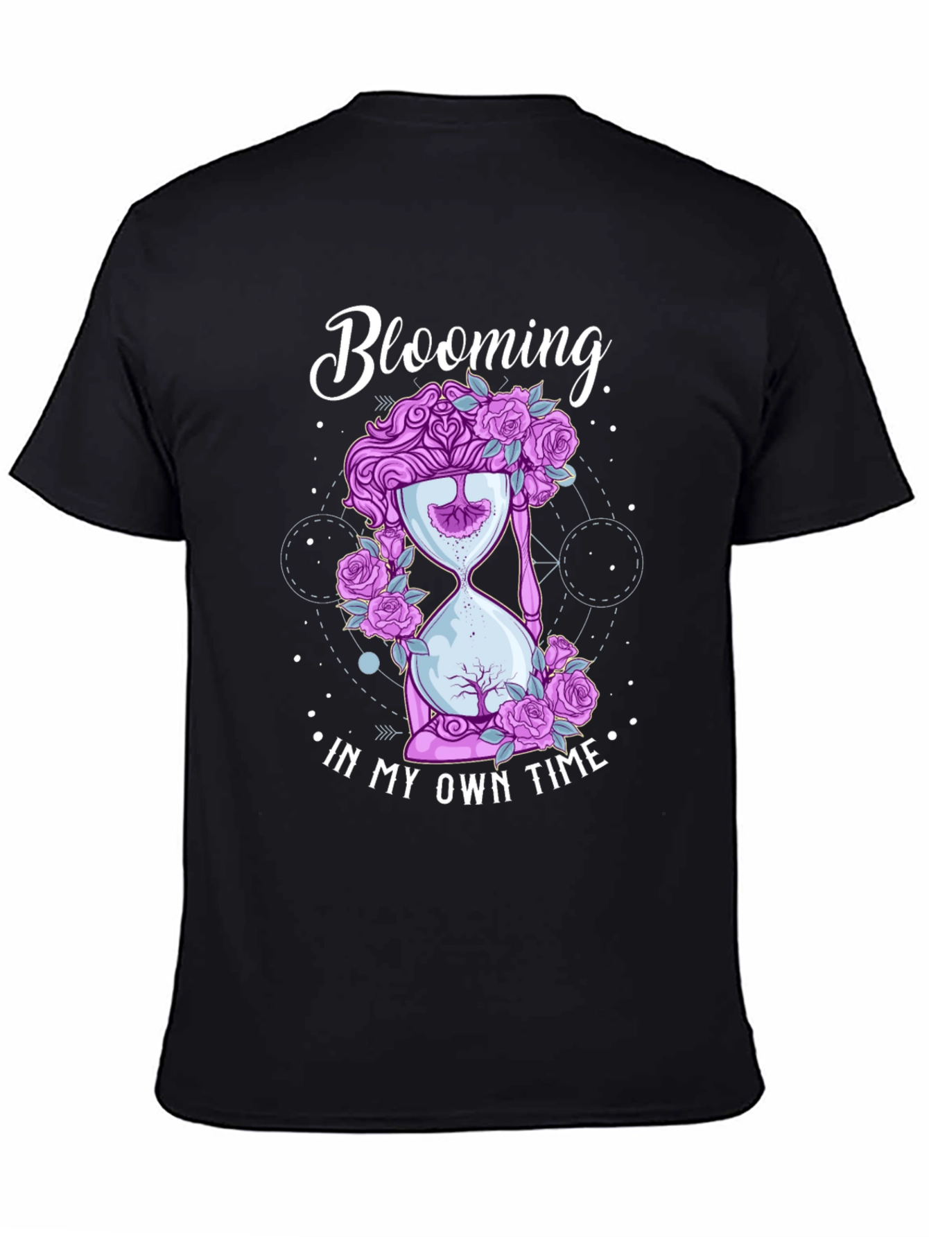 Black Blooming in My Own Time Graphic Tee - Black Cotton Blend view 4