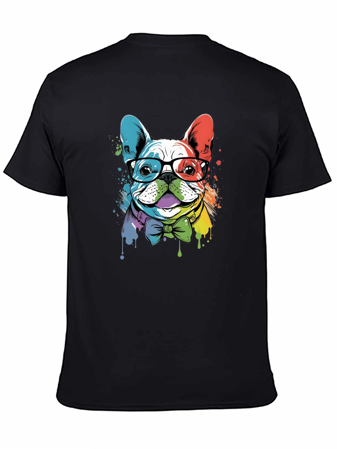 Black Cool Bulldog Graphic Tee - Modern Design view 4