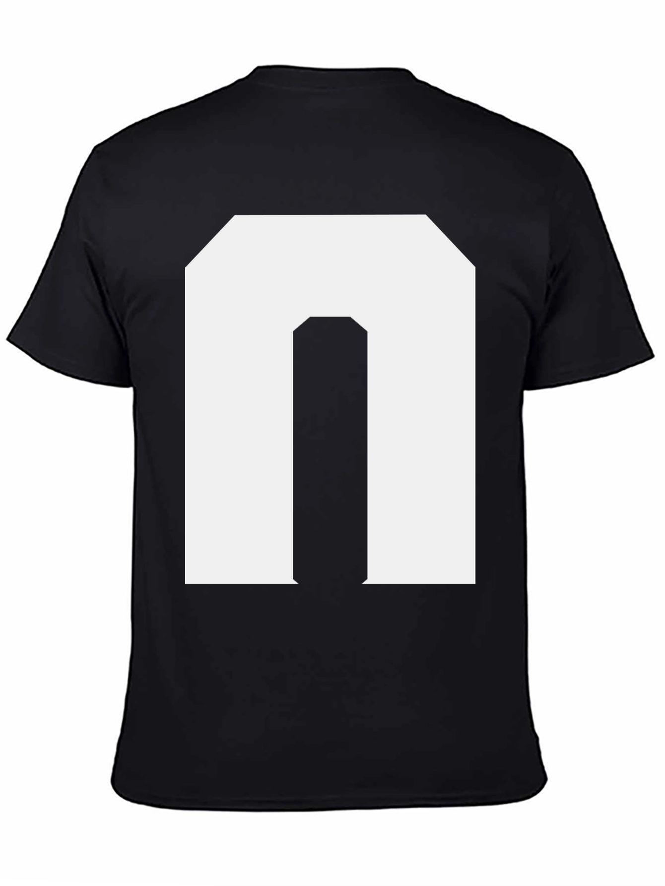 Black Bold Initial 'N' Graphic Tee - Black view 4