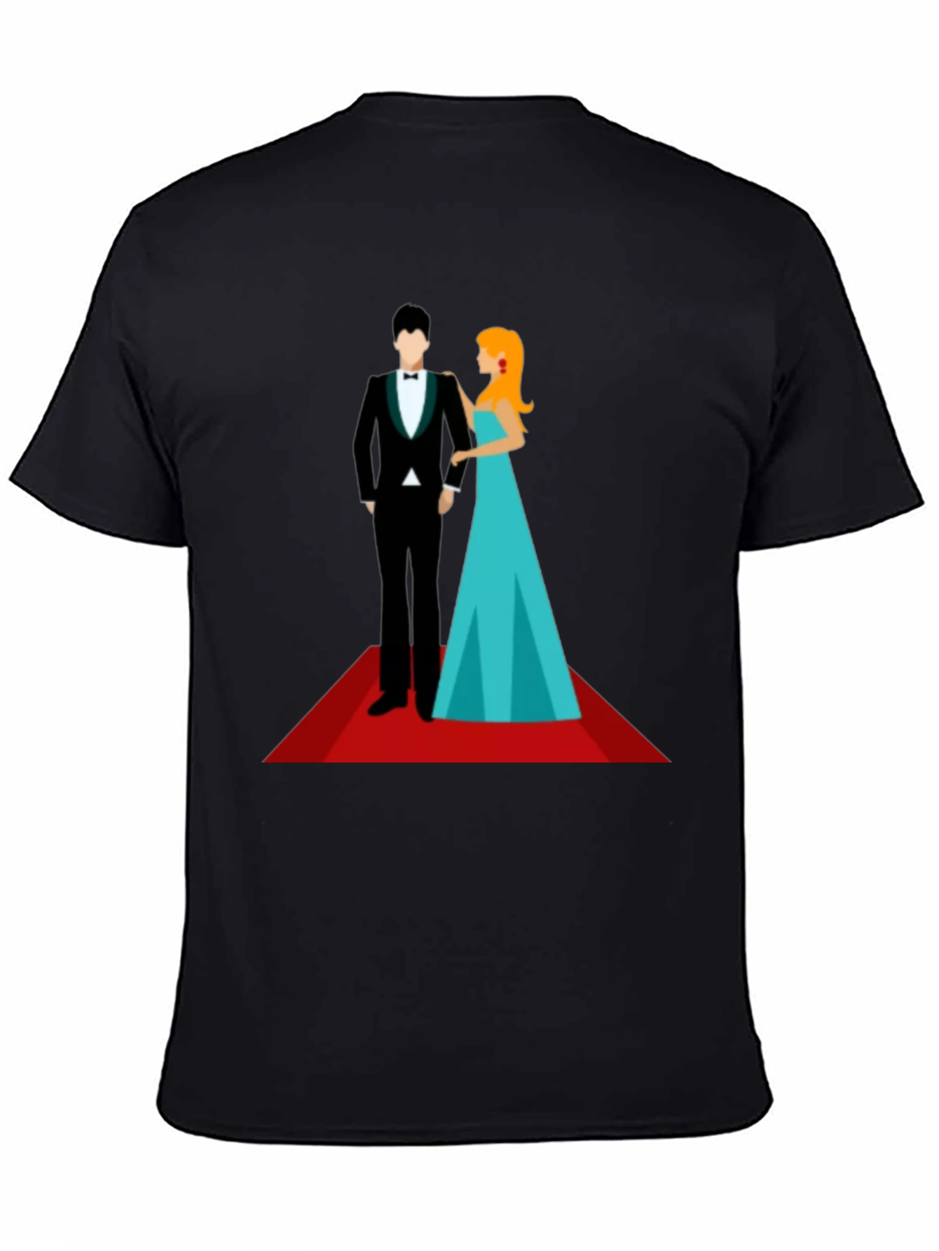 Black Red Carpet Affair T-Shirt - Stylish Graphic Tee view 4