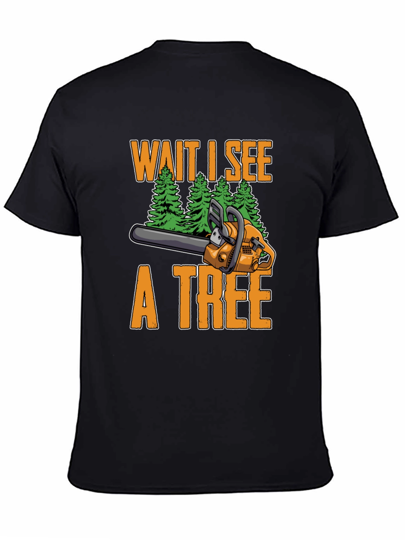 Black Funny Chainsaw Lumberjack T-Shirt view 4