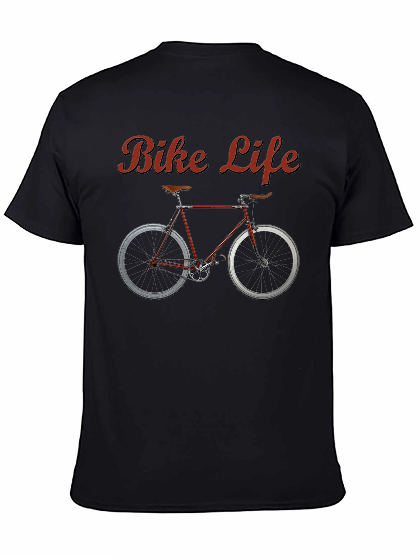 Black Bike Life Graphic Tee - Black view 4