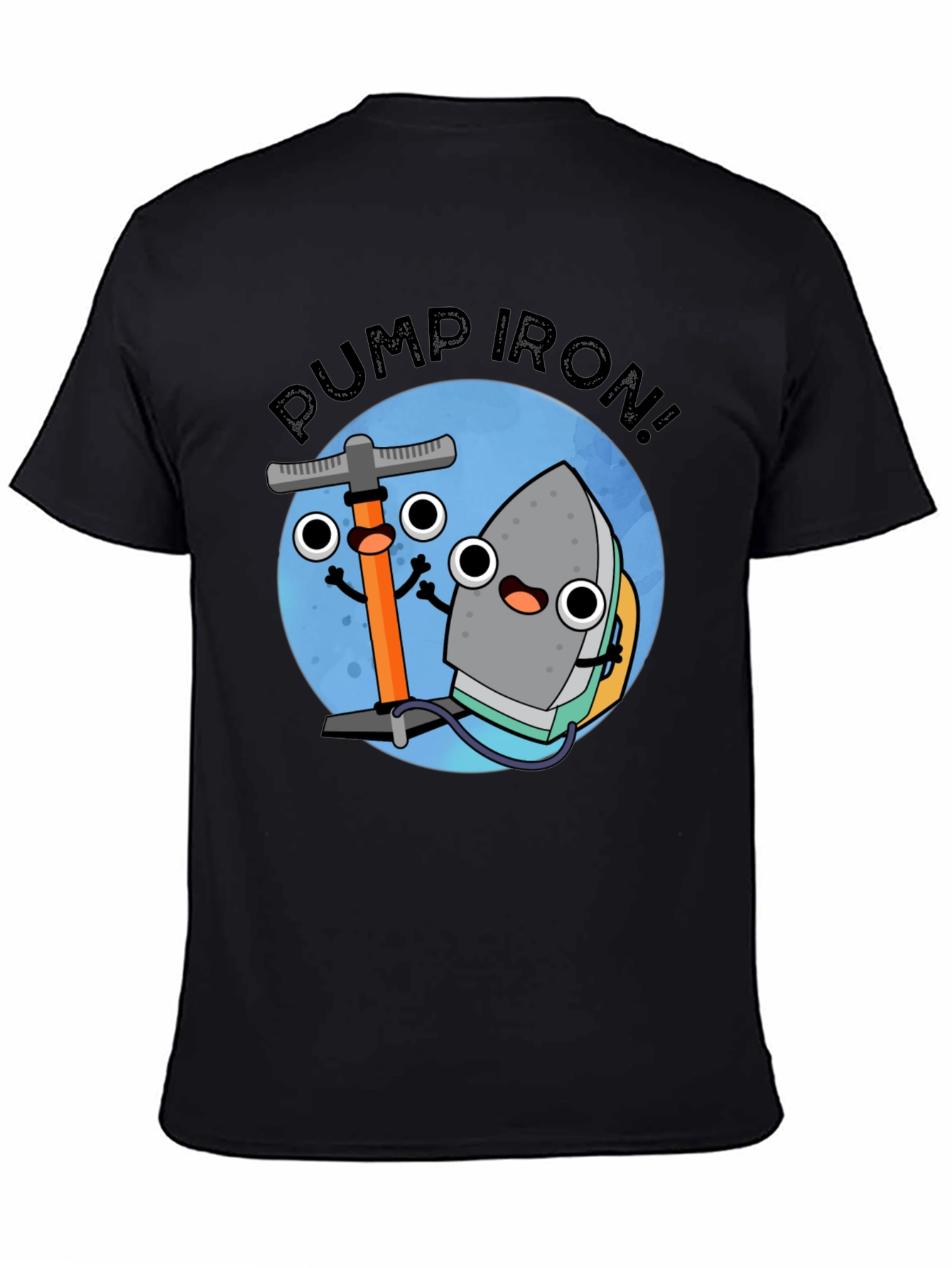 Black Pump Iron Cartoon Graphic Tee - Black view 4