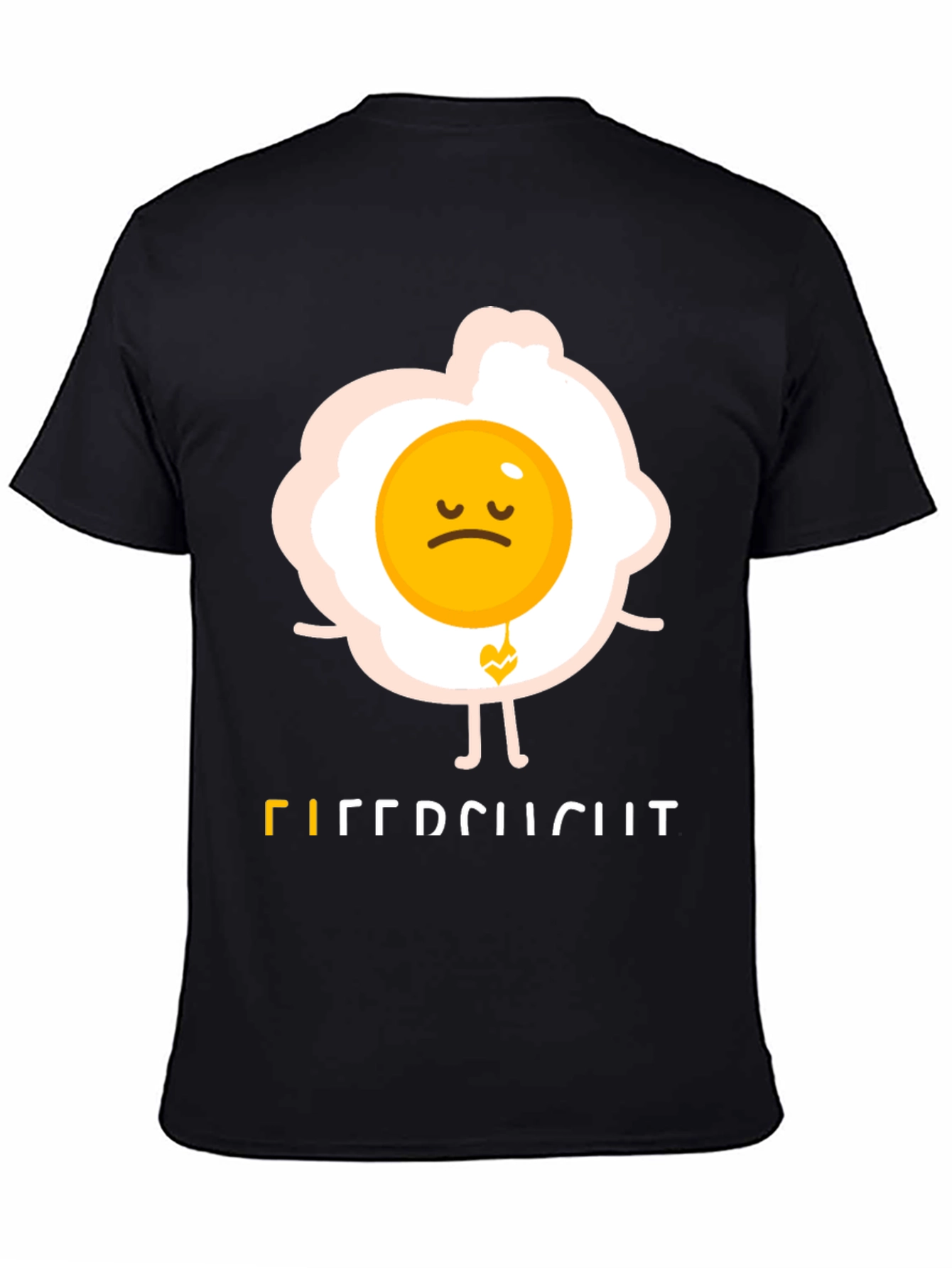 Black Sad Egg Graphic Tee - Unique Humor T-Shirt view 4