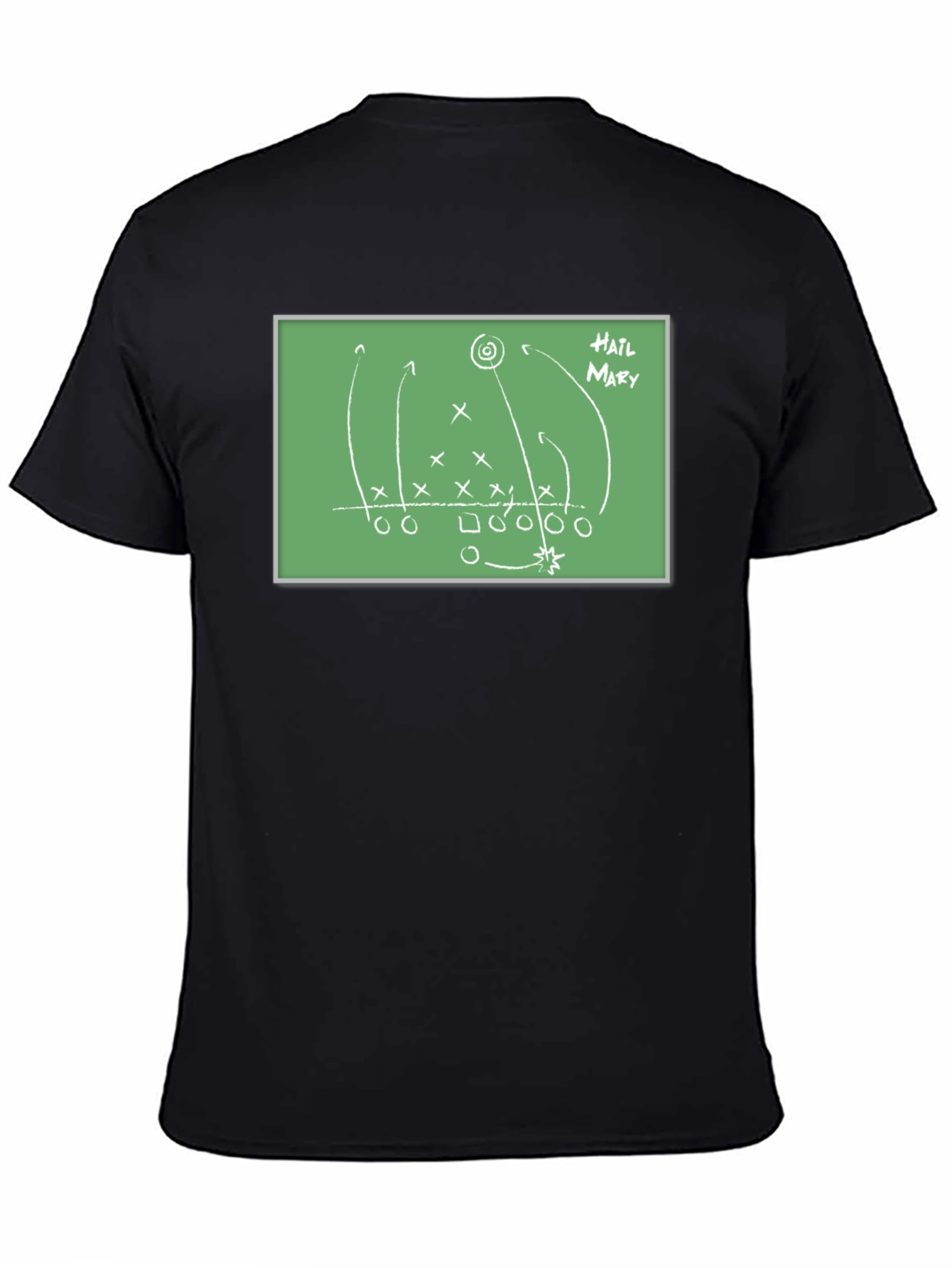 Black Hail Mary Football Play T-Shirt view 4