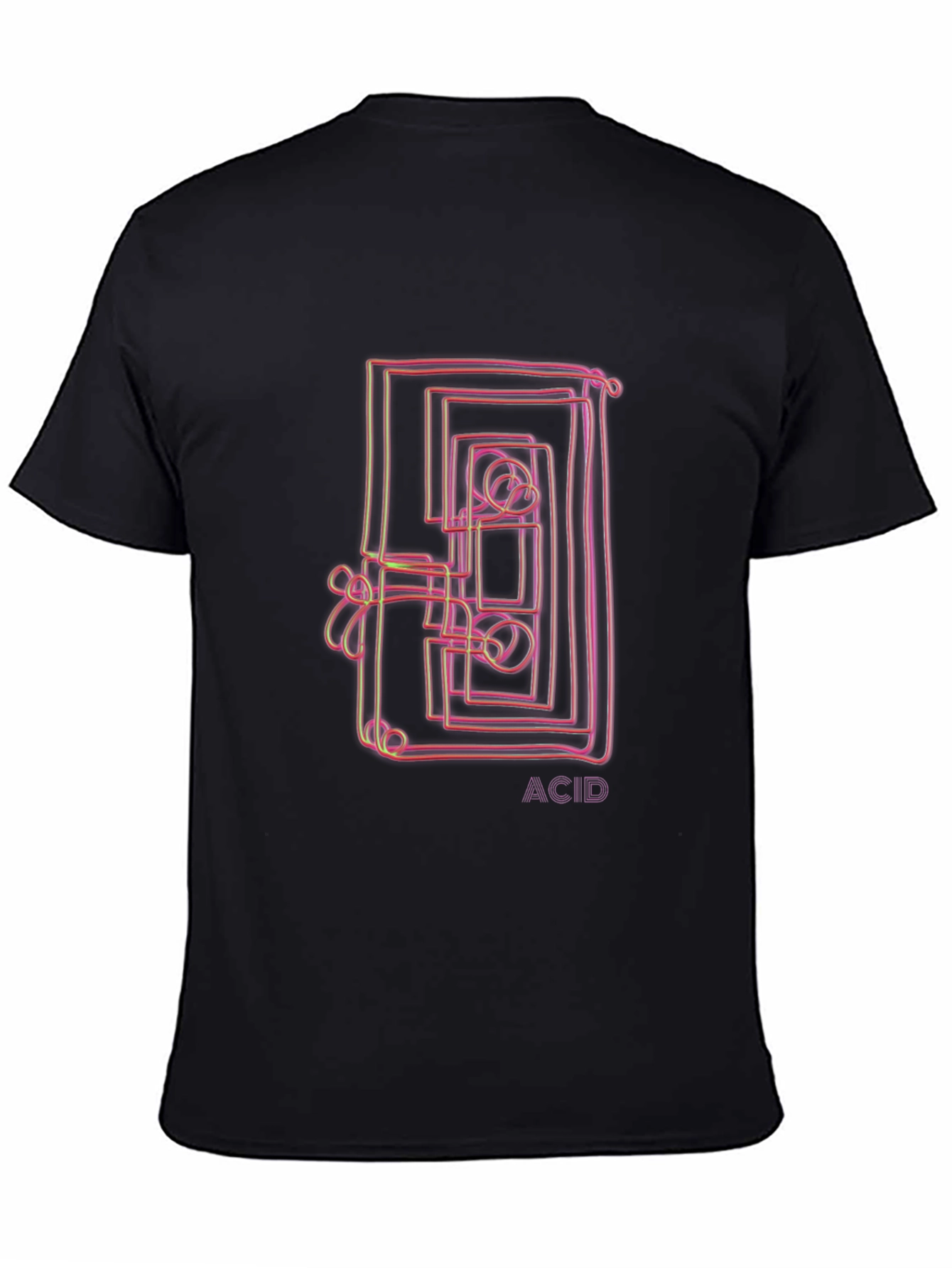 Black Abstract 'ACID' Graphic Tee - Black view 4
