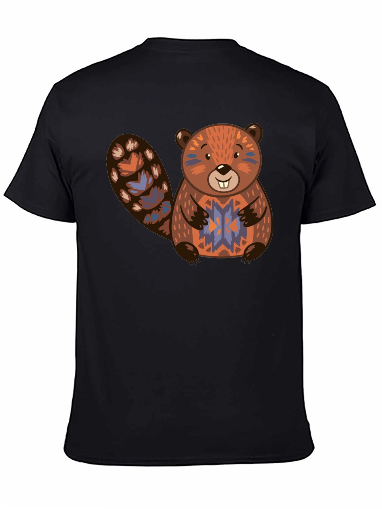 Black Beaver Graphic Print Black T-Shirt view 4