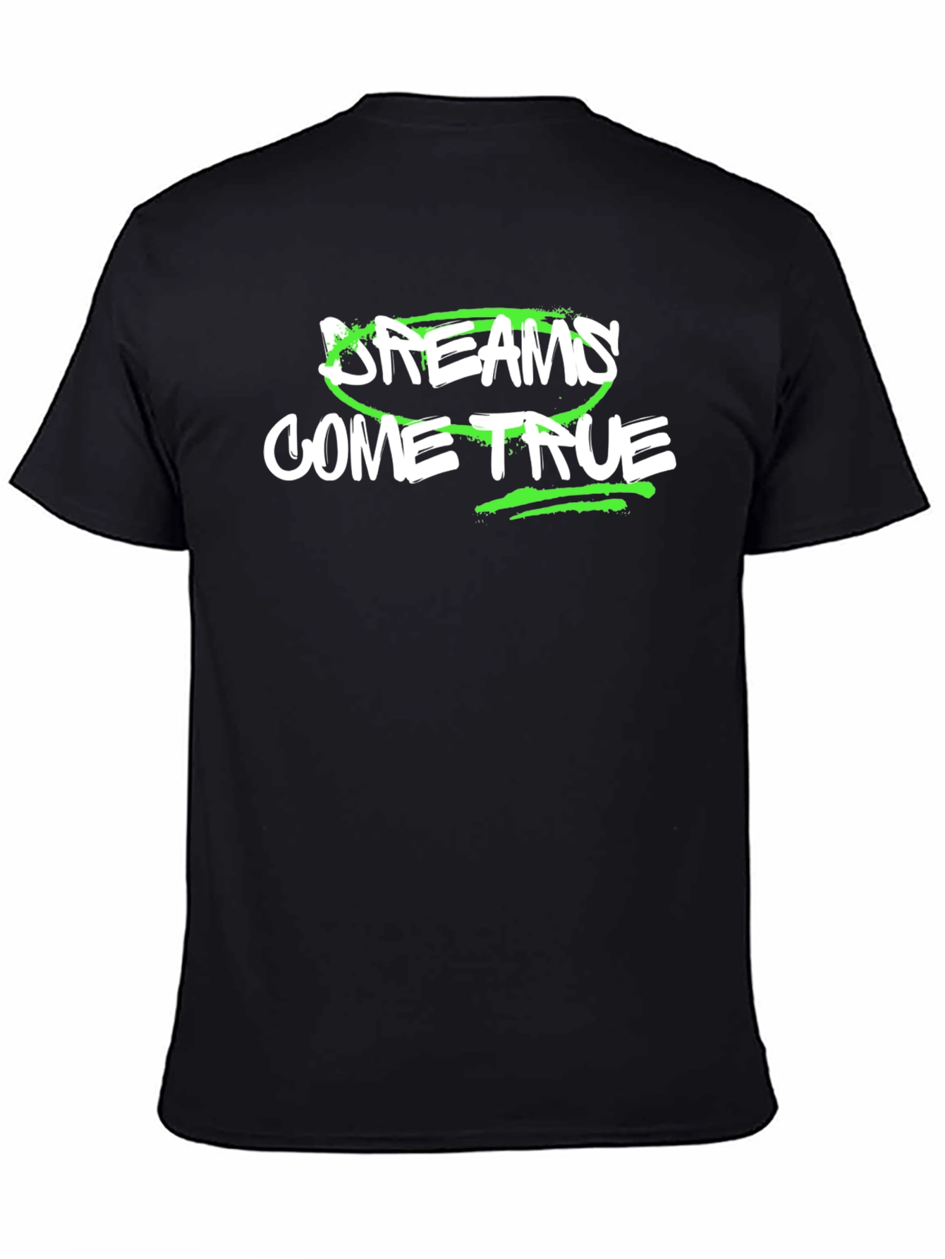 Black Dreams Come True Graphic T-Shirt - Black Cotton Tee view 4