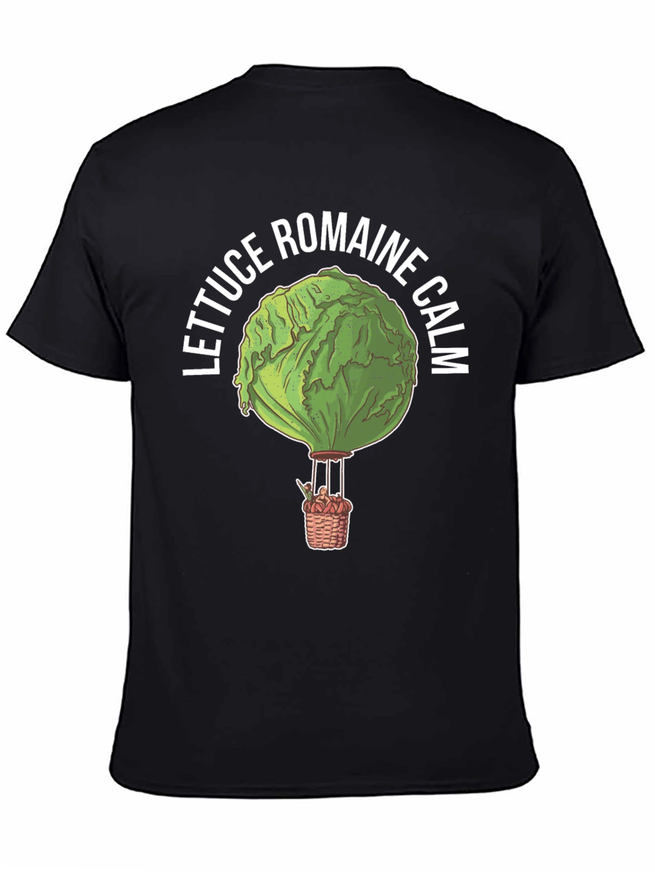 Black Lettuce Romaine Calm Funny Graphic T-Shirt view 4