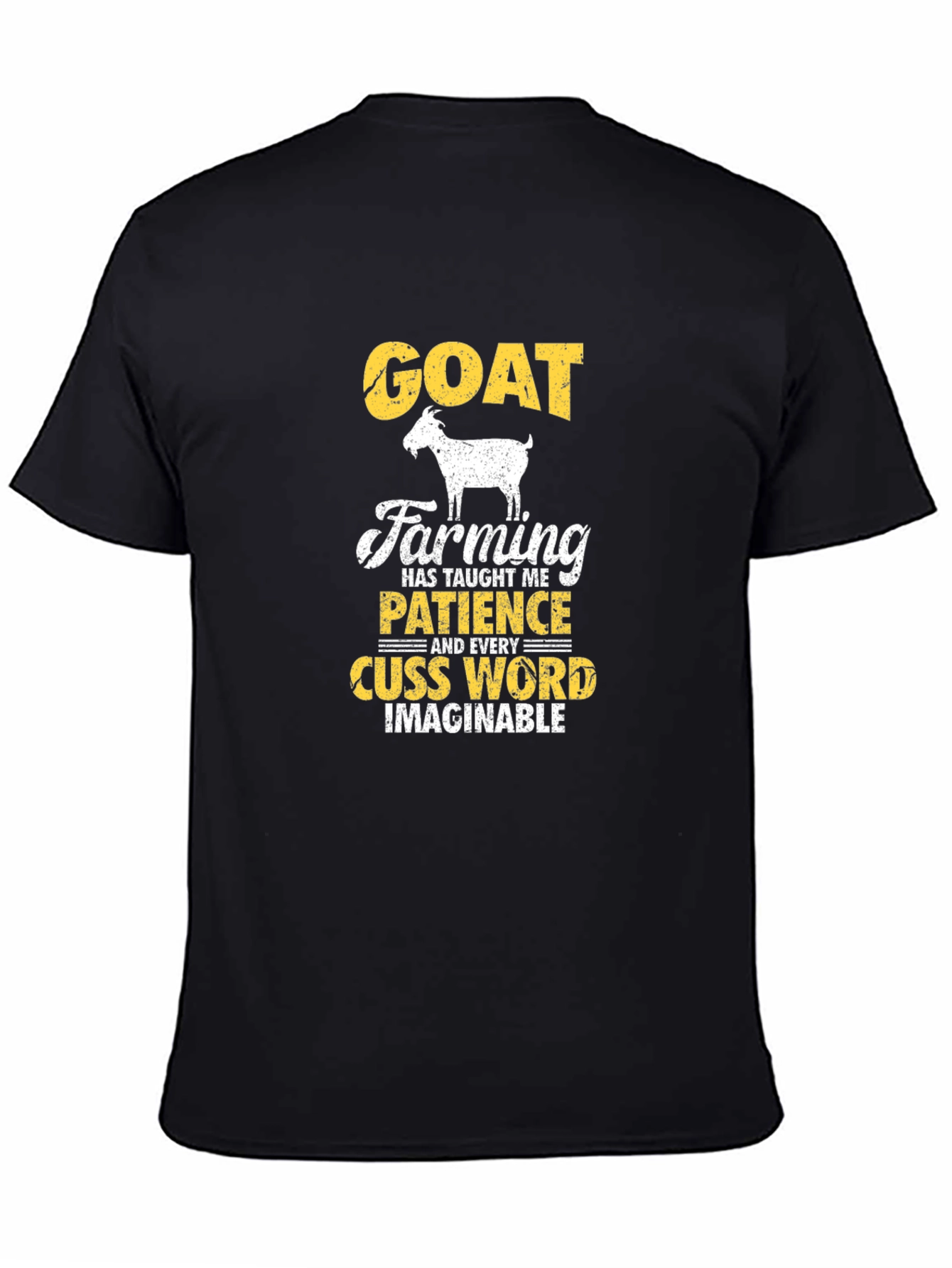 Black Goat Farming T-Shirt: Patience and Cuss Words view 4