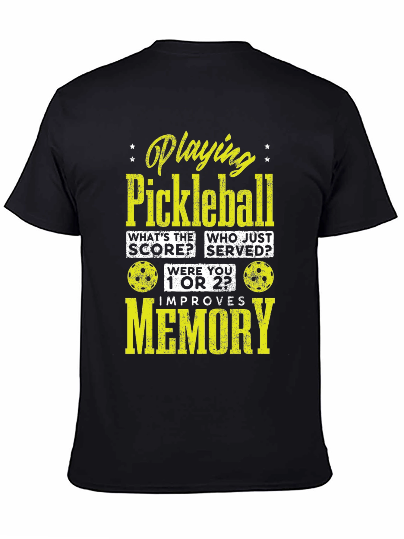 Black Pickleball Memory T-Shirt - Funny Sports Tee view 4