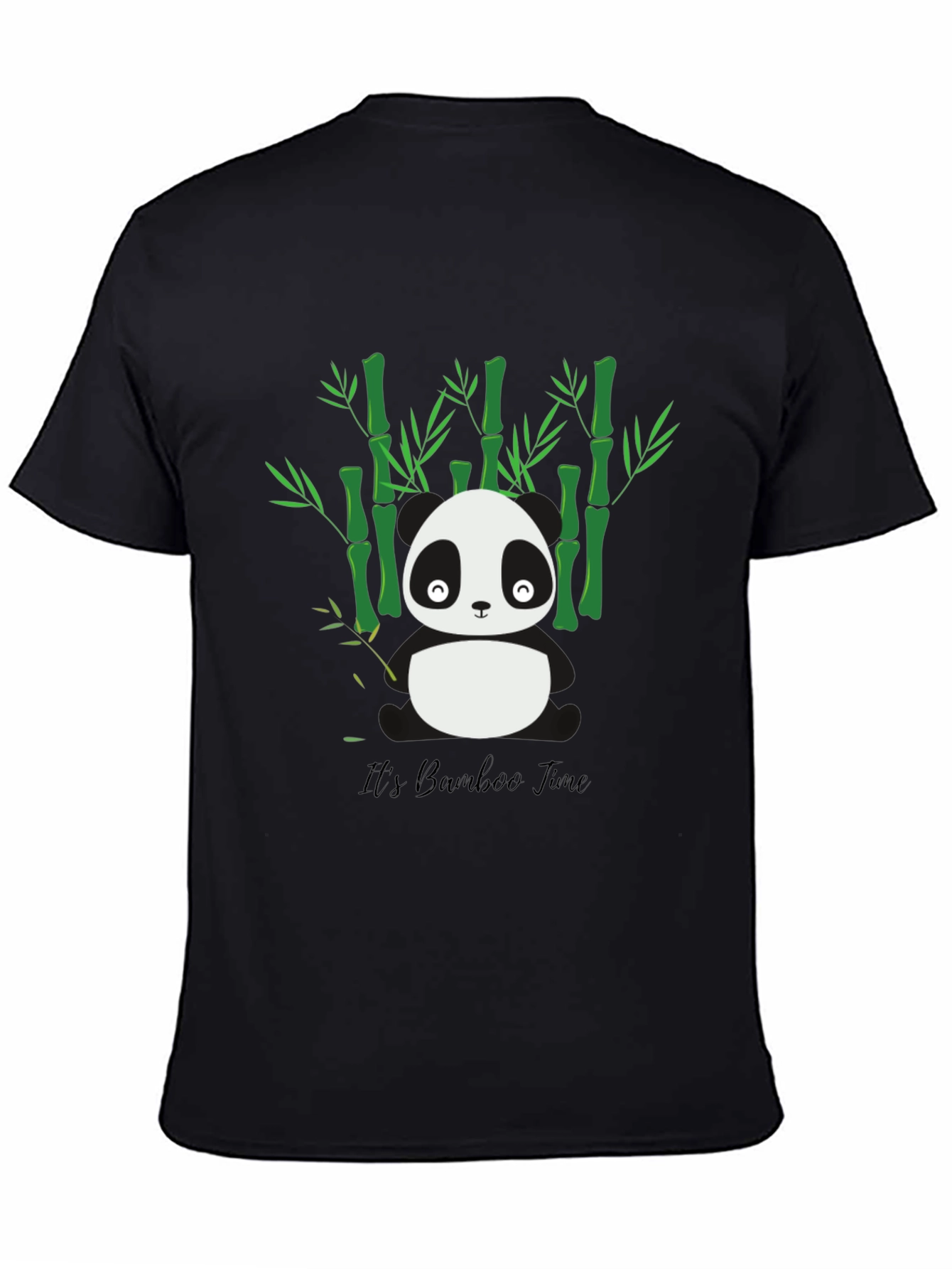 Black Panda Bamboo Time T-Shirt - Soft Cotton Blend view 4