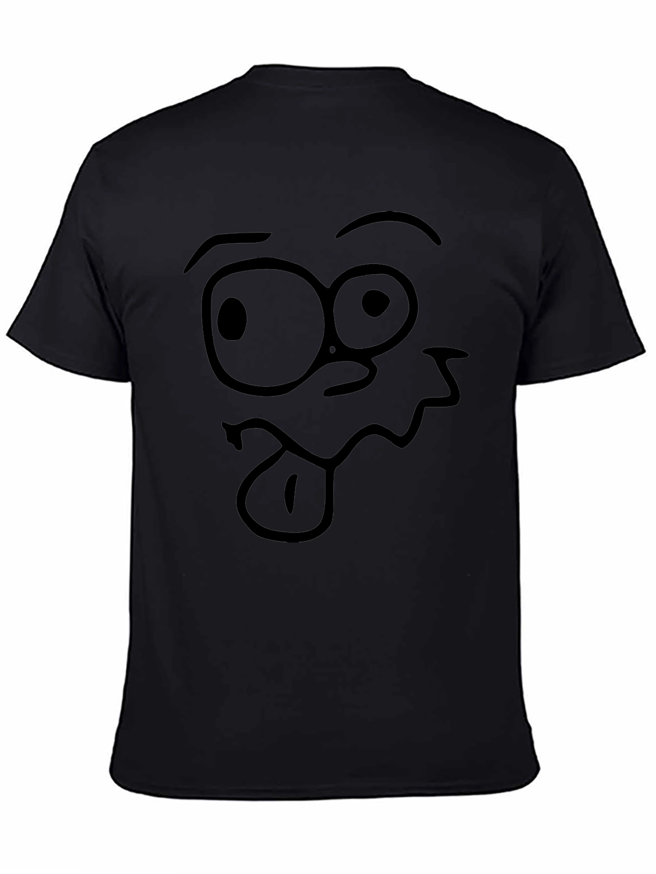 Funny Face Graphic Black T-Shirt - 4
