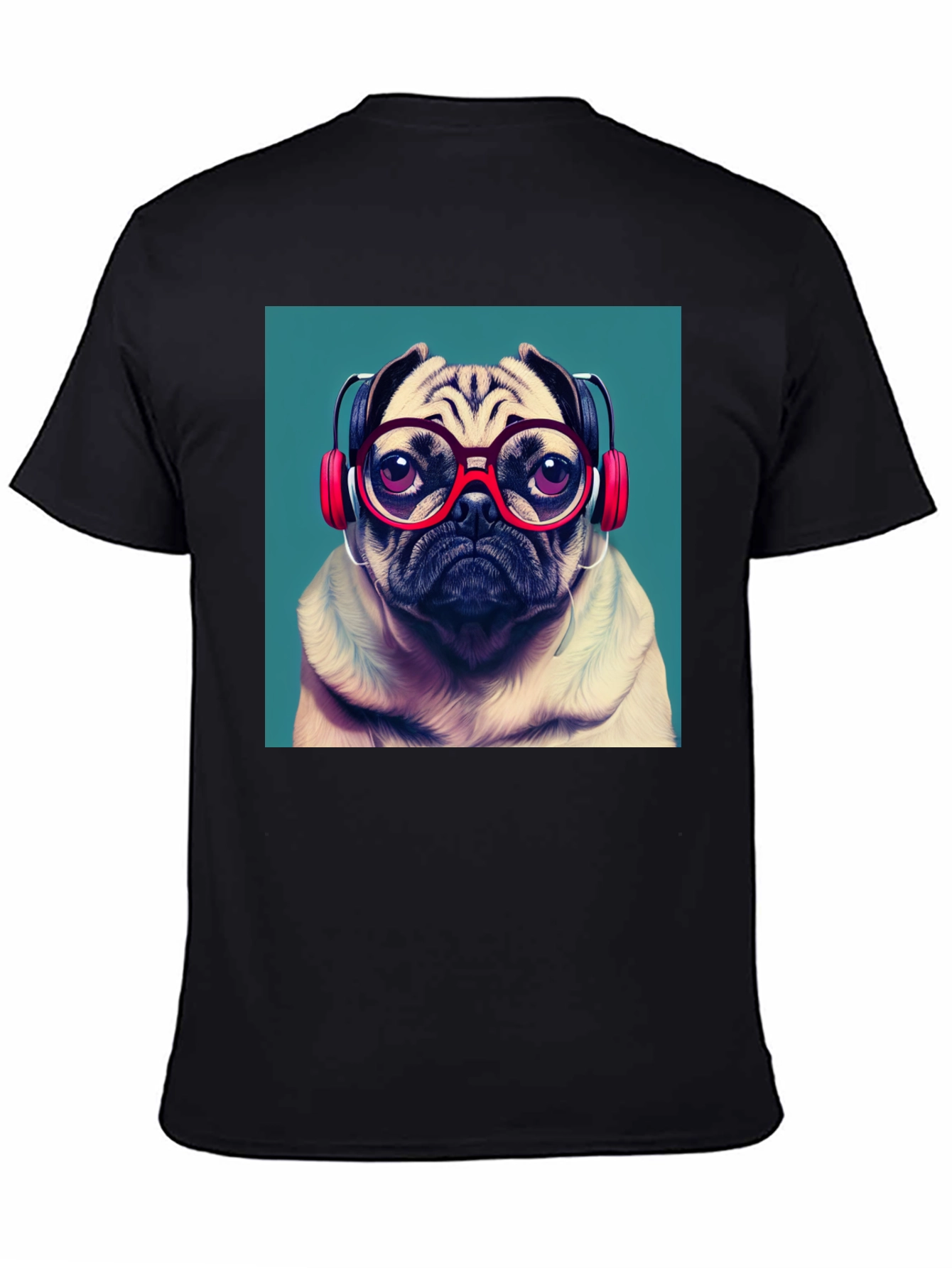 Black Pug DJ Graphic Tee - Stylish Comfort view 4