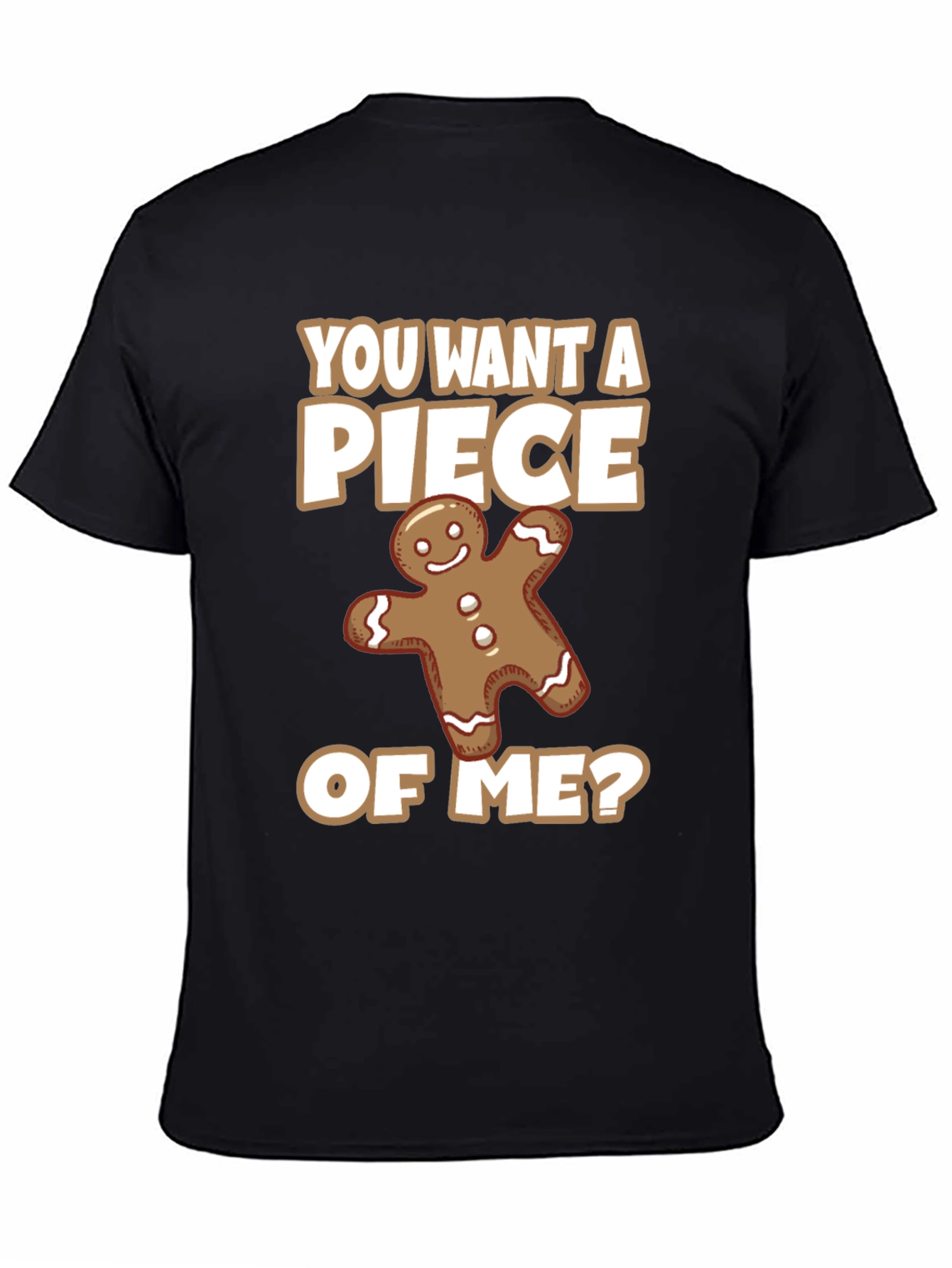 Black Funny Gingerbread Man 'Piece of Me' Graphic Tee view 4
