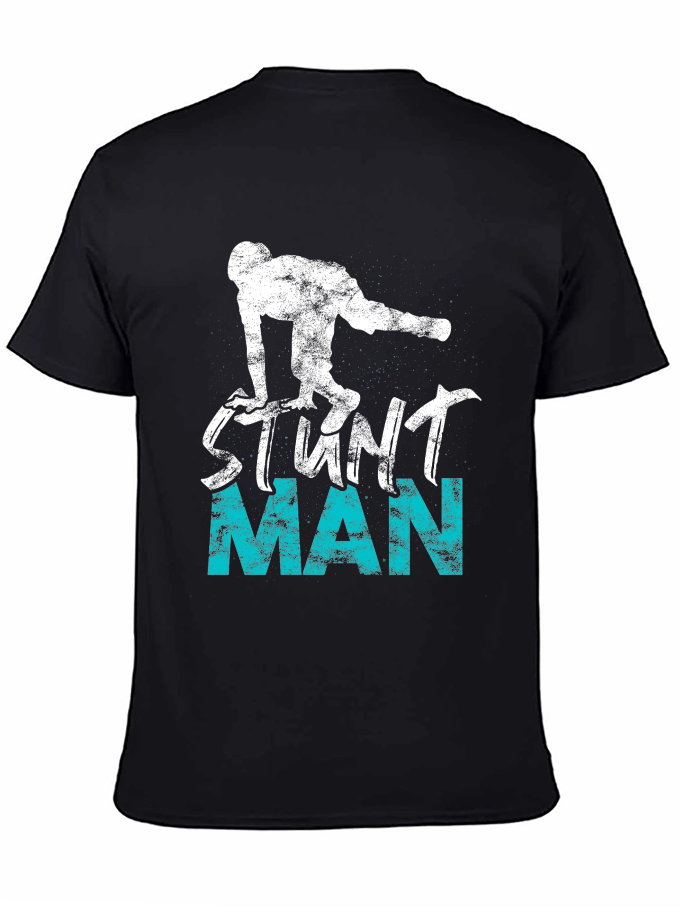 Black Stunt Man Graphic Tee - Cool Design T-Shirt view 4