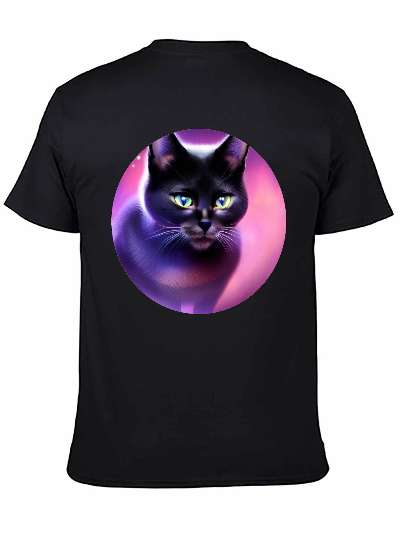 Black Black Cat Graphic Tee - Artistic Design view 4