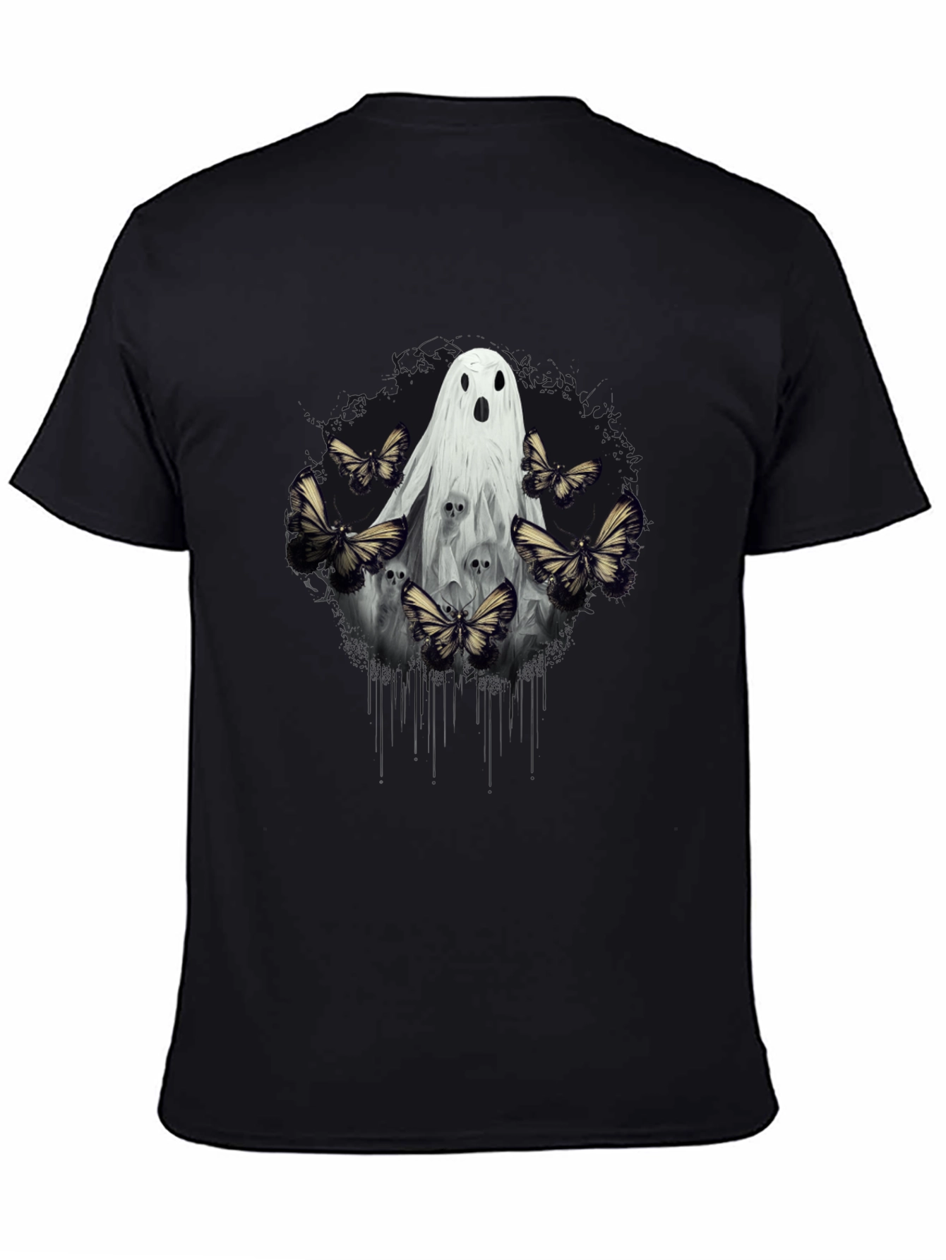 Black Ghost & Butterfly Graphic Tee view 4
