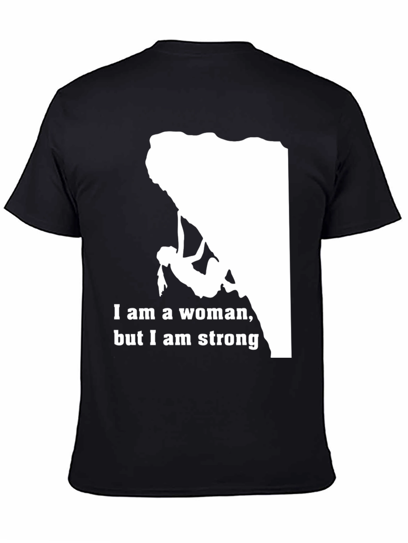 Black Strong Woman Climber T-Shirt - Black view 4