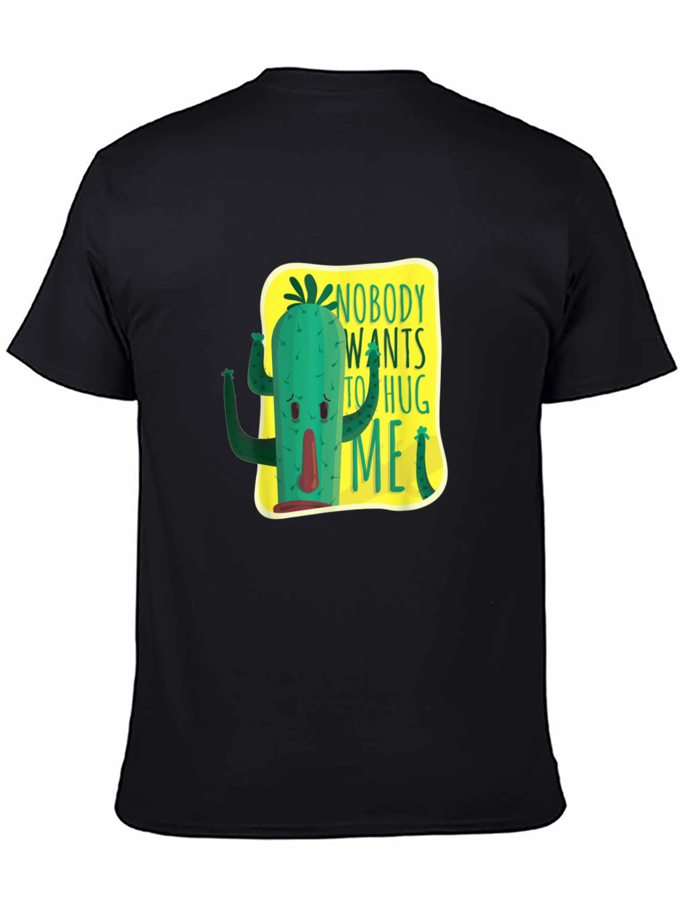 Black Nobody Wants To Hug Me Cactus Graphic Tee view 4