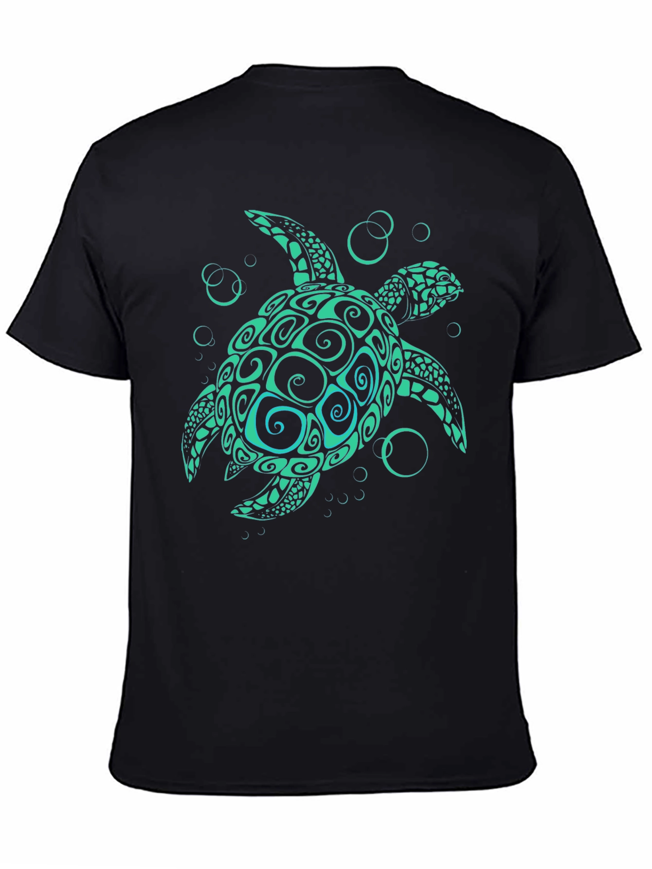Black Turtle Graphic Tee - Black Cotton T-Shirt view 4