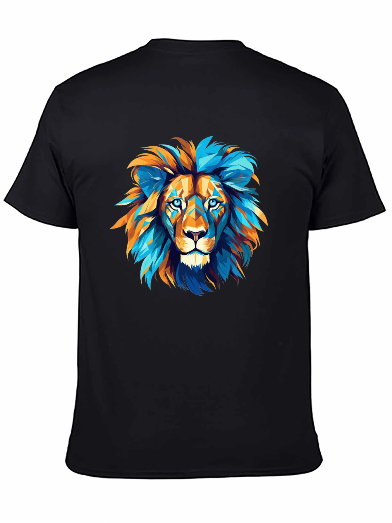 Black Geometric Lion Graphic Tee - Bold Style view 4