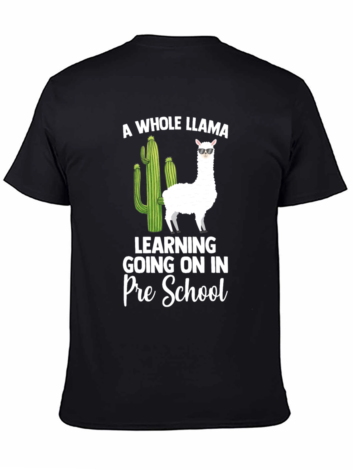 Black Llama Pre-School Teacher T-Shirt view 4