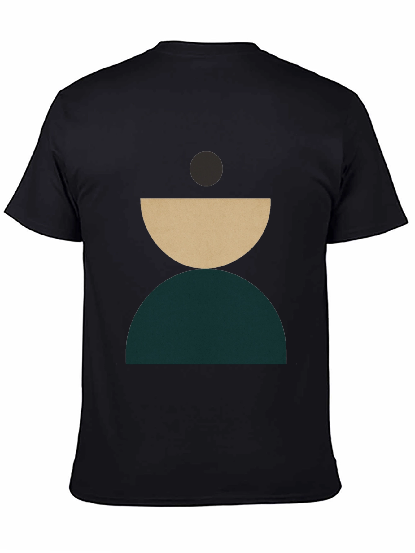 Black Modern Geometric Graphic T-Shirt - Stylish Crew Neck Tee view 4