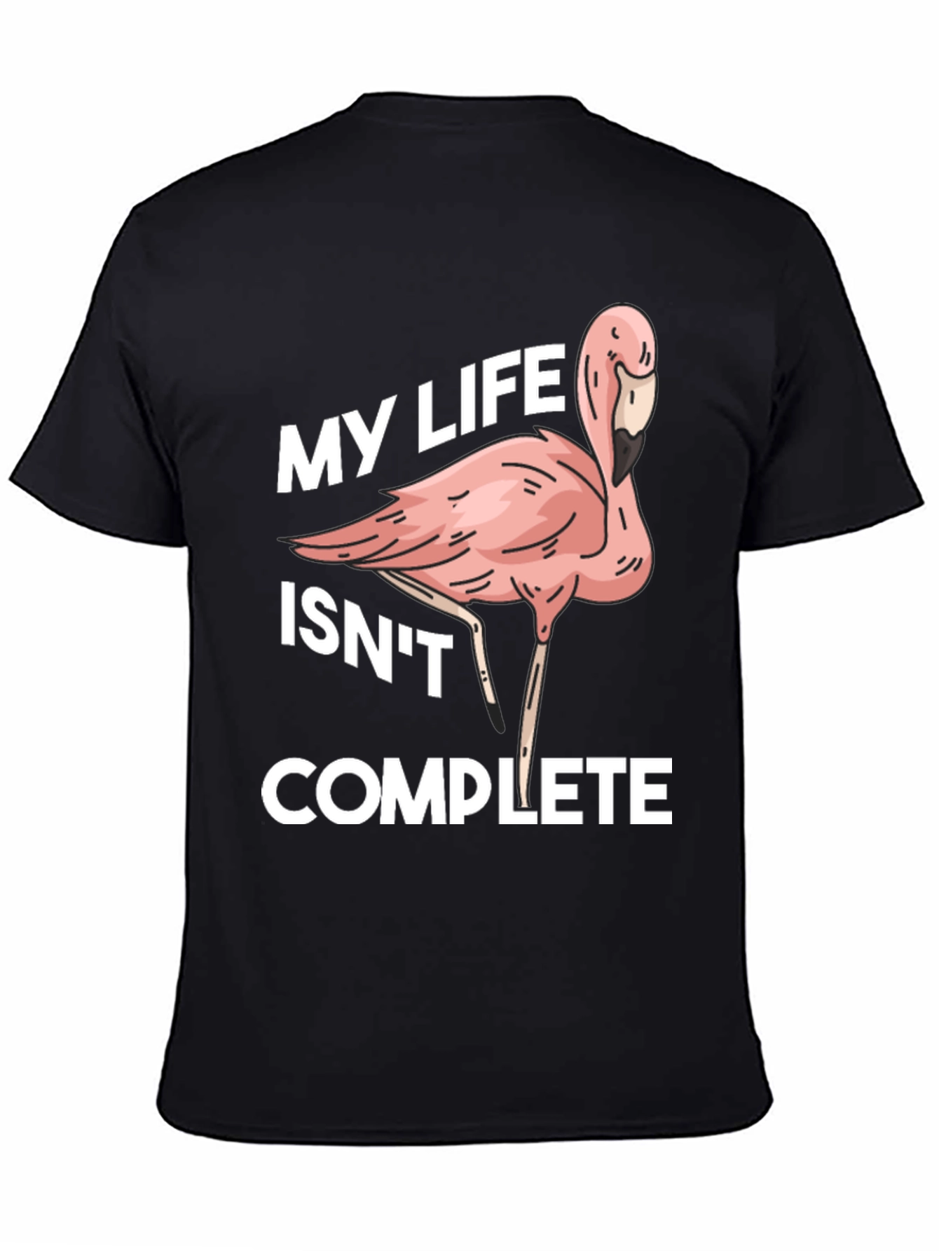 Black Flamingo Life Funny Graphic T-Shirt view 4