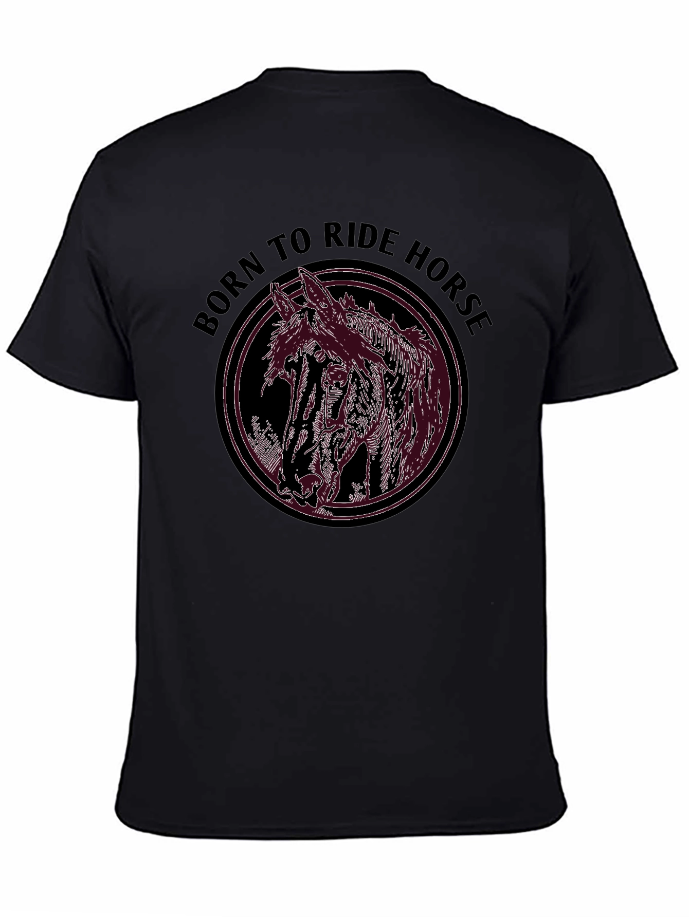 Black Born to Ride Horse Graphic Tee view 4