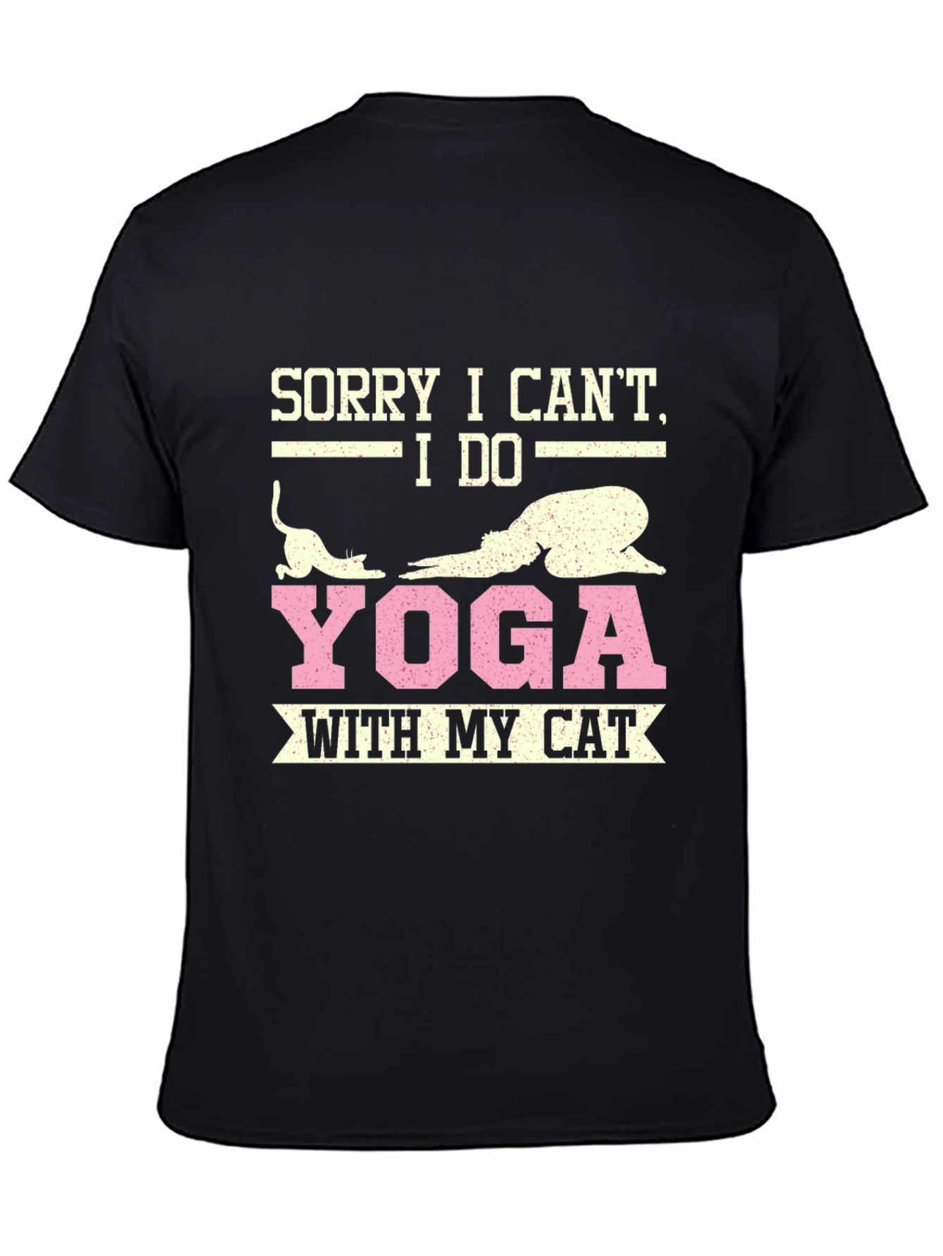 Black Yoga with My Cat T-Shirt view 4