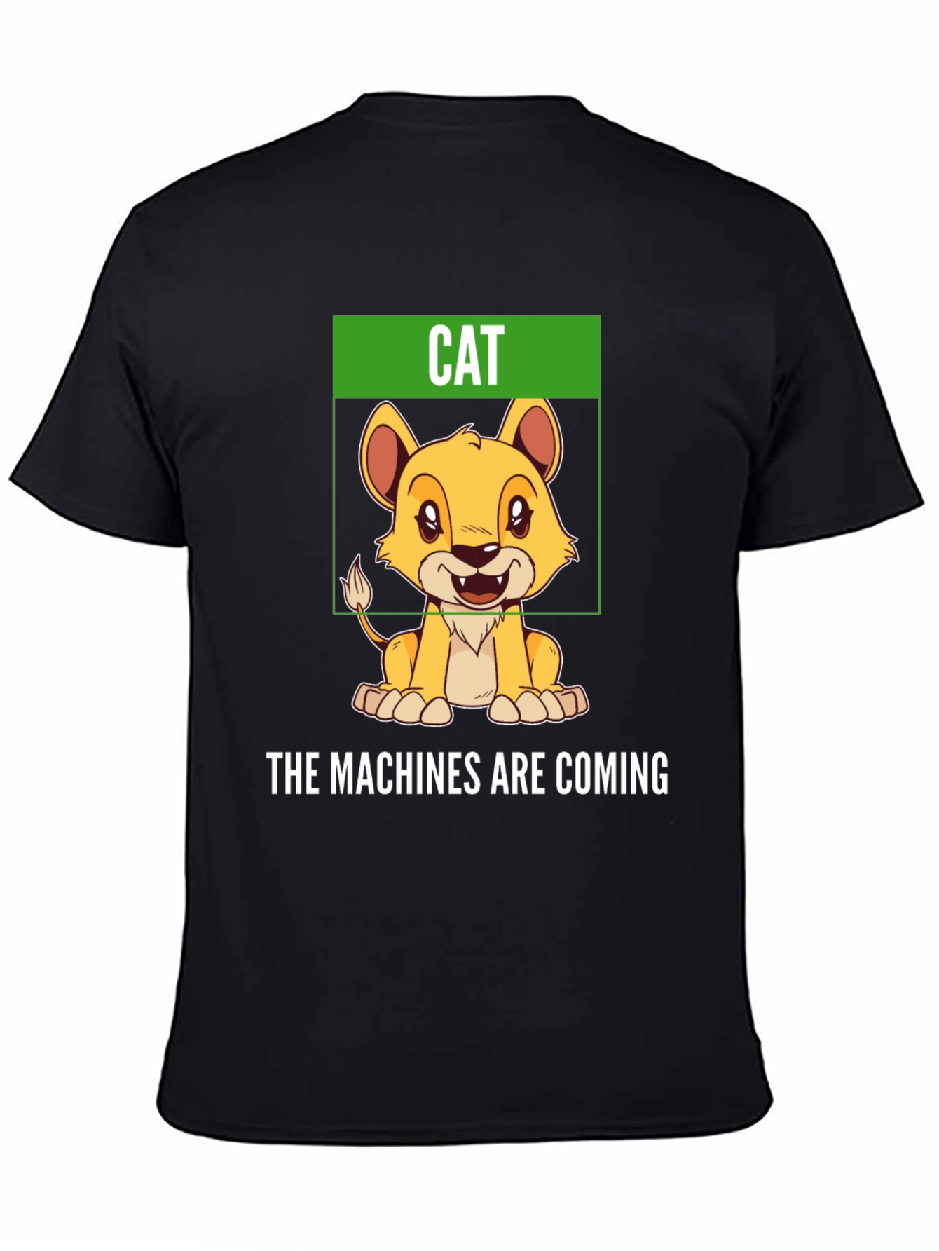 Black Humorous "Cat" T-Shirt - The Machines Are Coming view 4