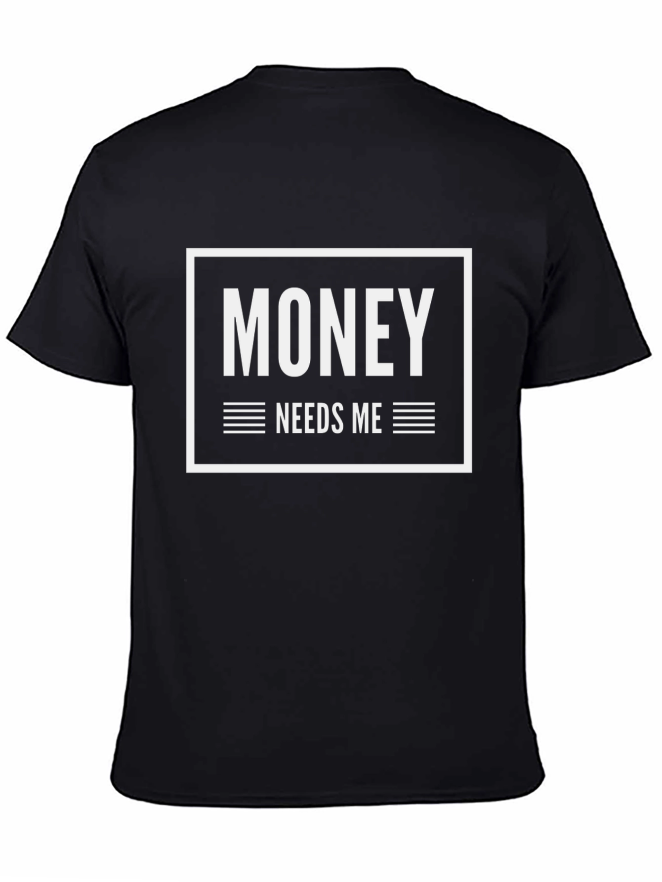 Black Money Needs Me Graphic Tee - Black view 4