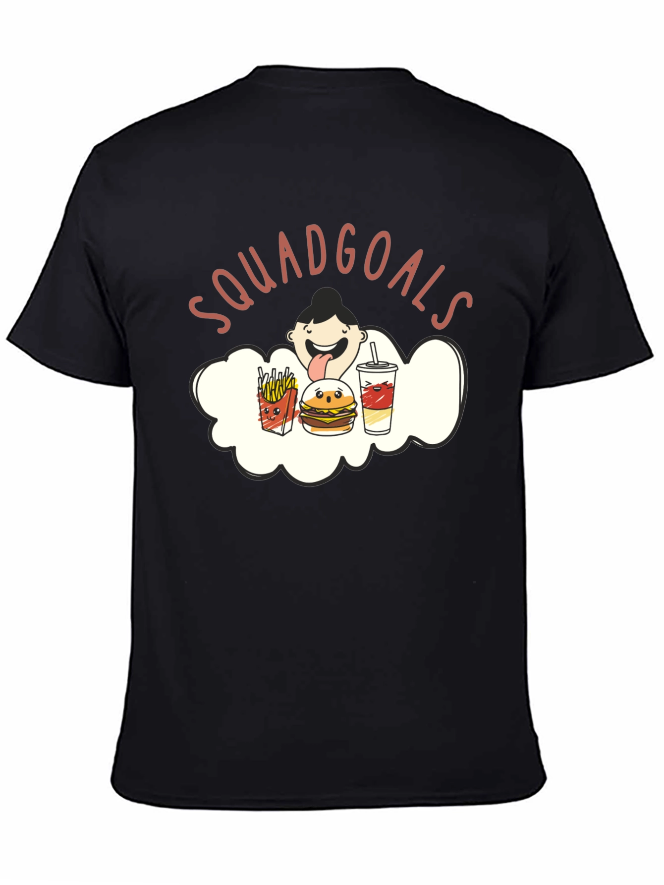 Black Squadgoals T-Shirt - Funny Foodie Tee view 4